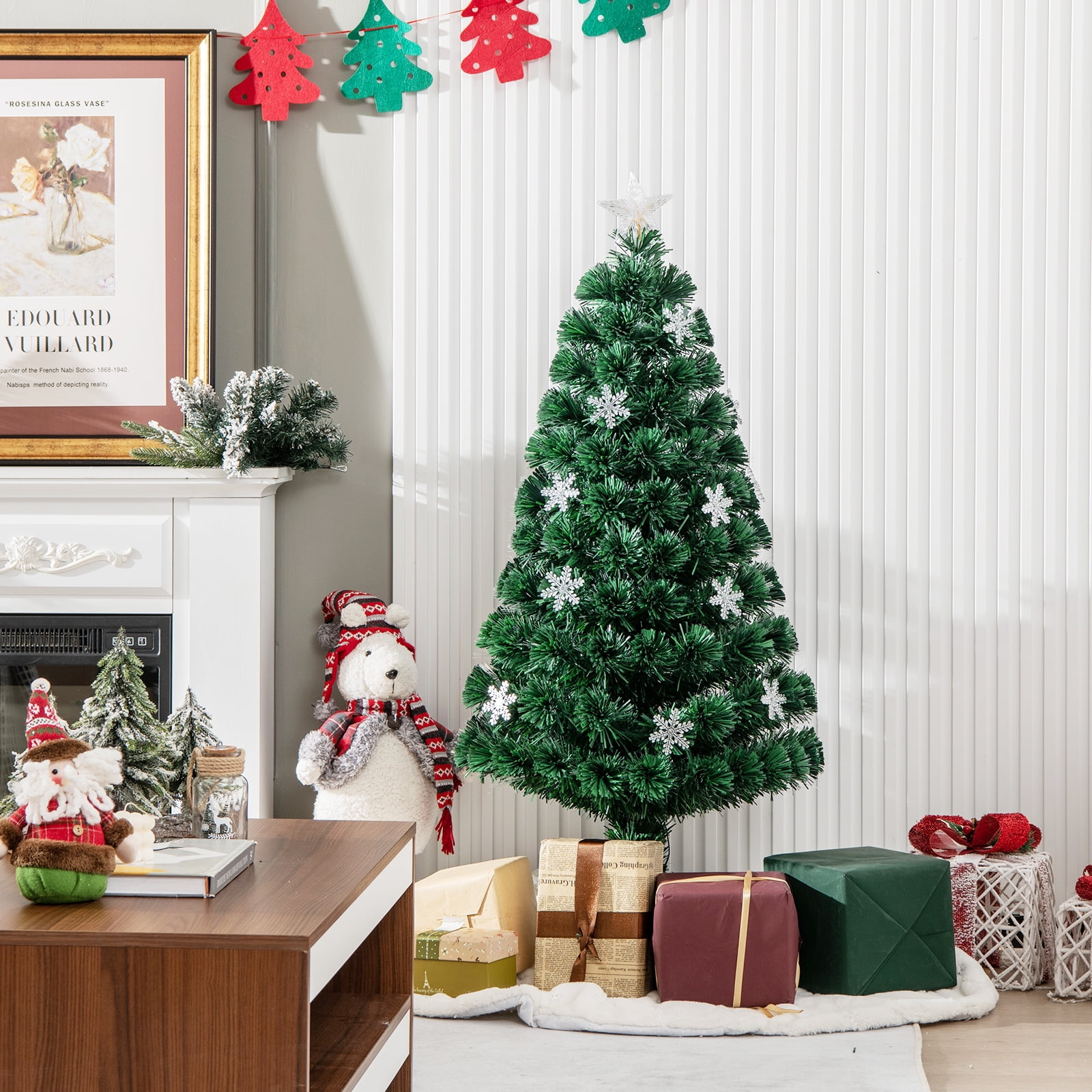 Costway 4FT Pre-Lit Fiber Optic Christmas Tree Multicolor Lights - Image 2