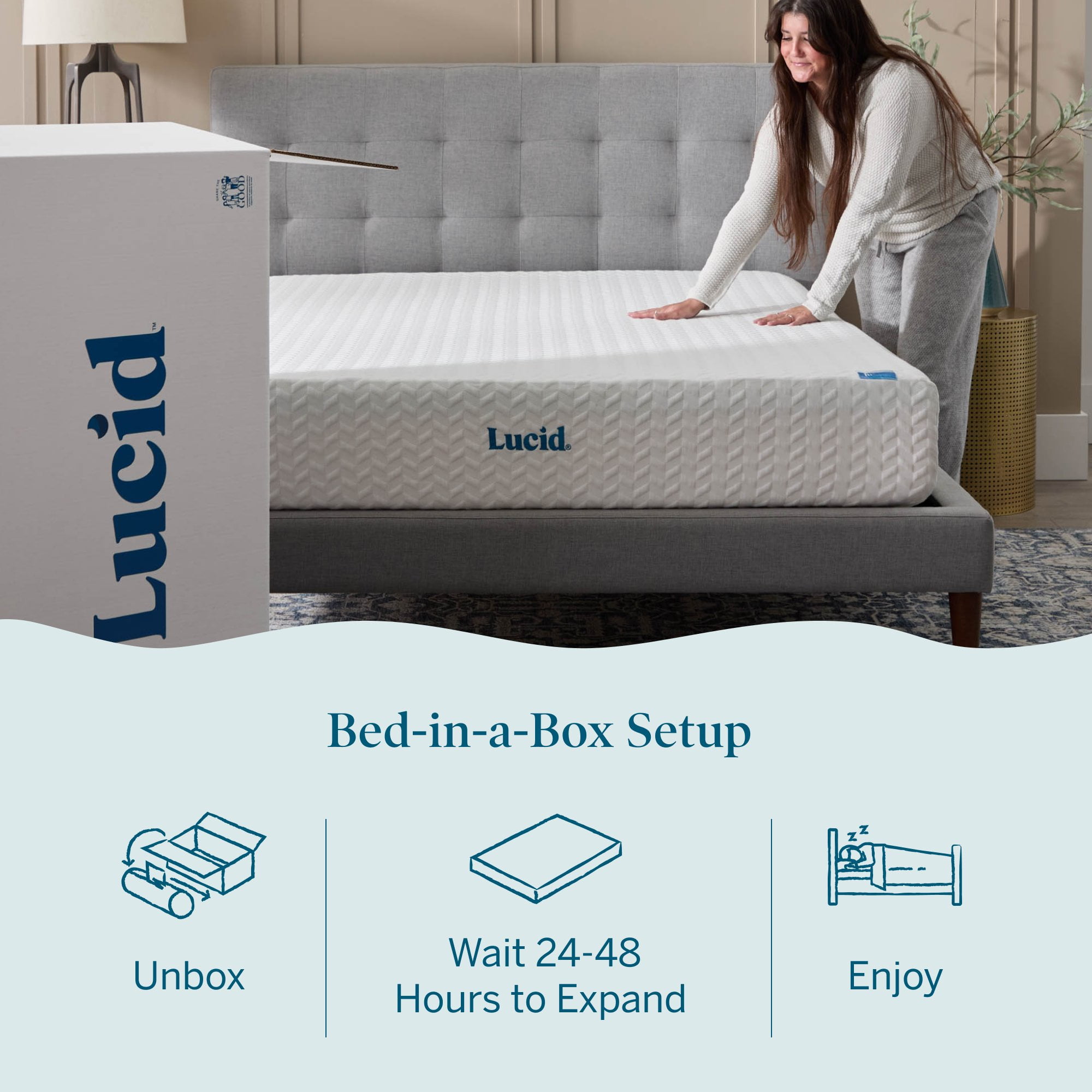 Lucid Refresh Queen Tight Top 10" Firm Memory Foam Mattress with Gel Infusion and Ventilation - Image 5