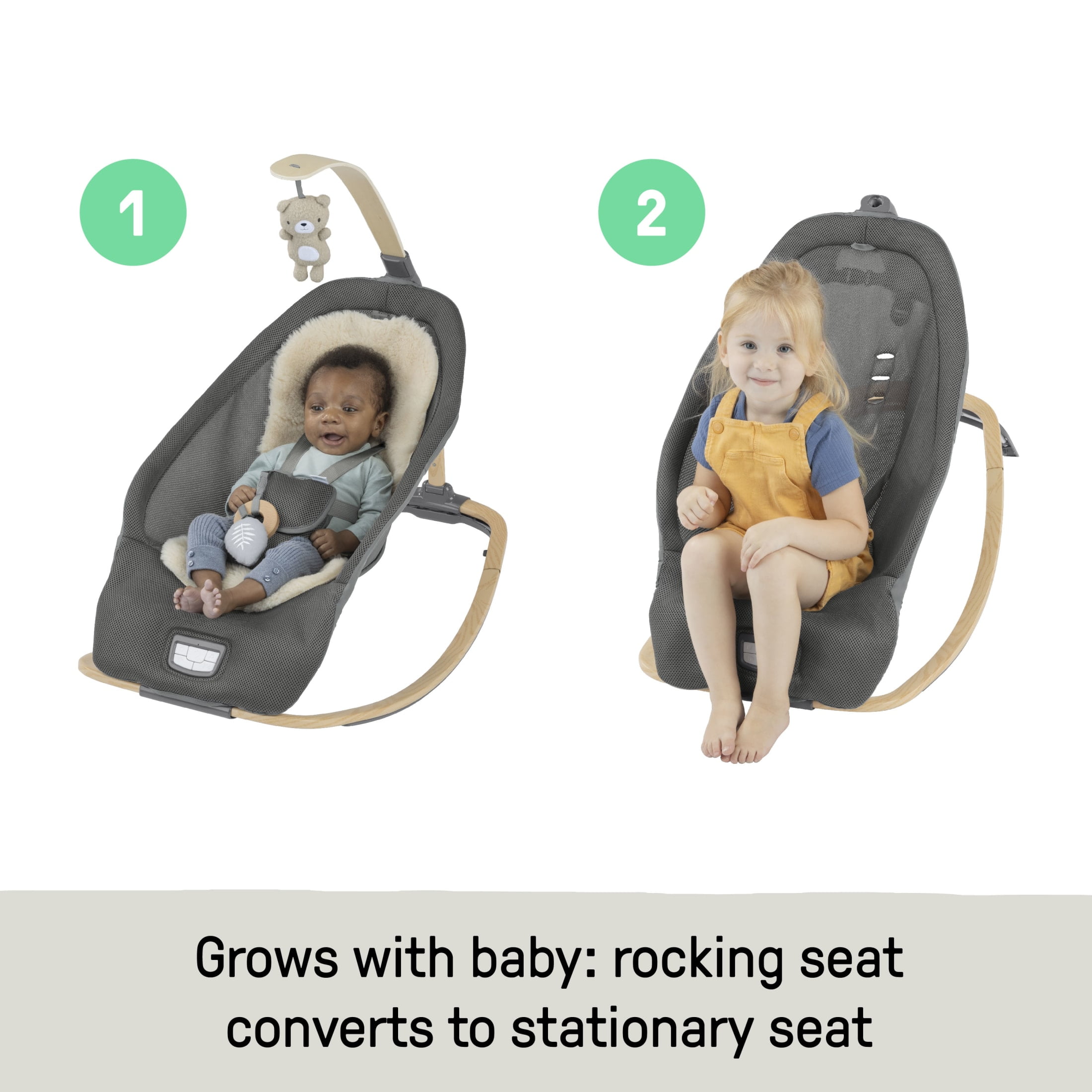 Ingenuity Every Season Rocking Seat - For Ages 0-30 Months, Unisex - Grey - Image 10