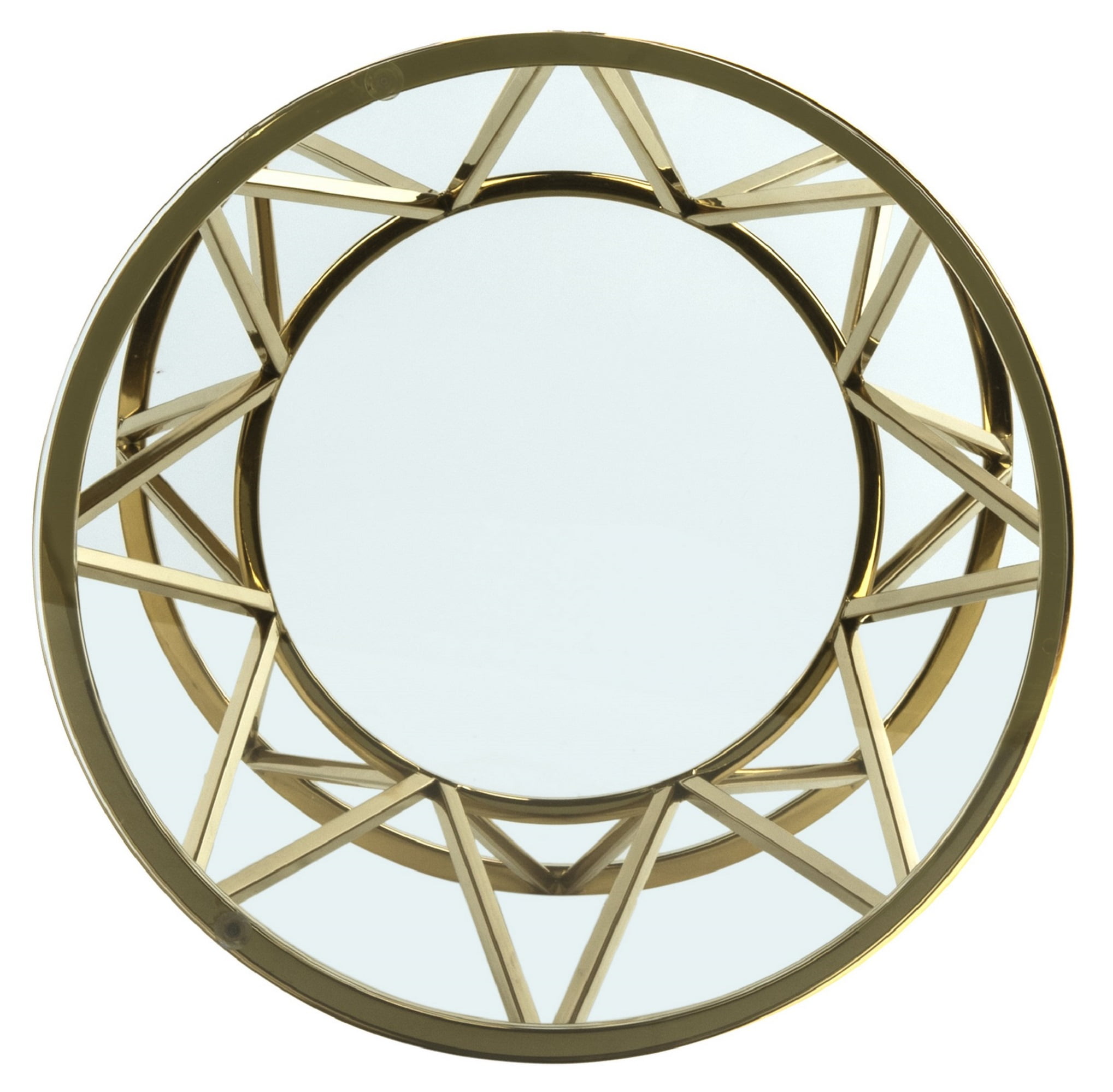 SAFAVIEH Couture Delsy Geometric Round Glass Top End Table, Gold - Image 2