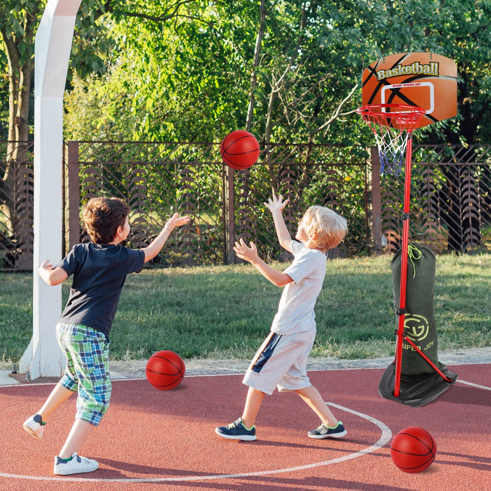 AOKESI Mini Portable Basketball Hoop for kids with 3 Balls , Stand with Adjustable Height 2.8-6.2 Ft, Indoor Outdoor Basketball Hoop Toy for Boys Girls - Image 6