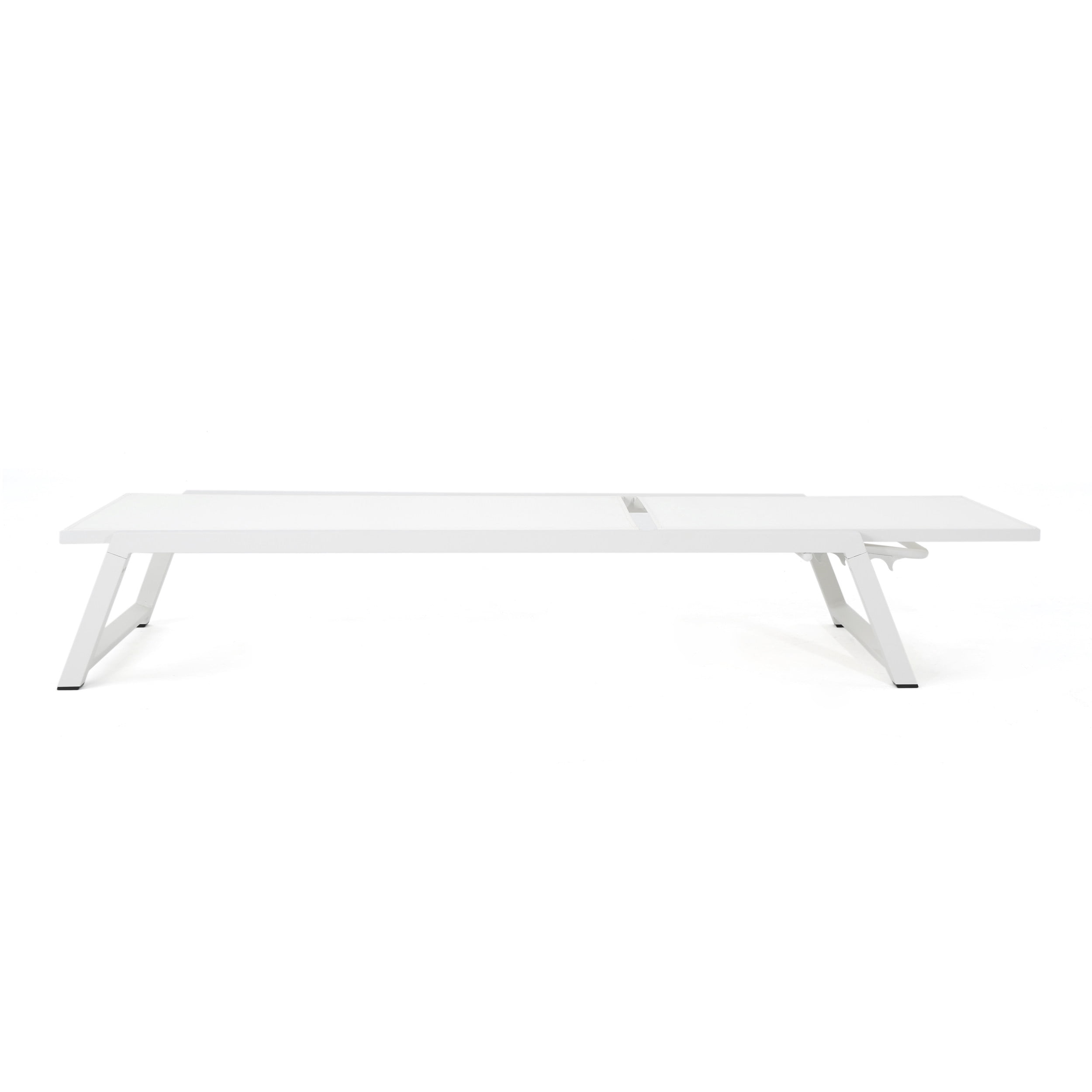 Monica Outdoor Aluminum Chaise Lounge, White - Image 4