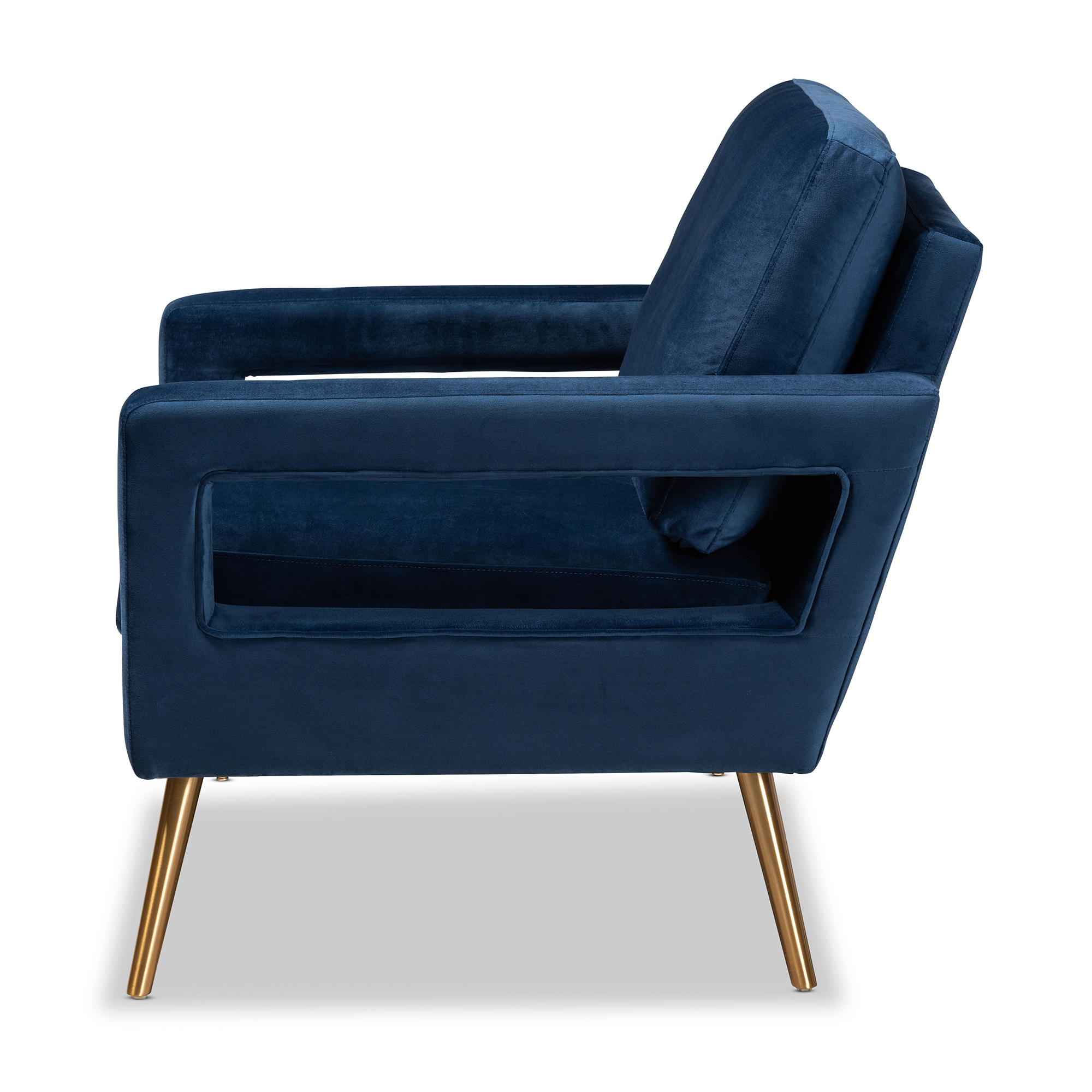 Baxton Studio Leland Wingback Chair, Navy Blue - Image 7