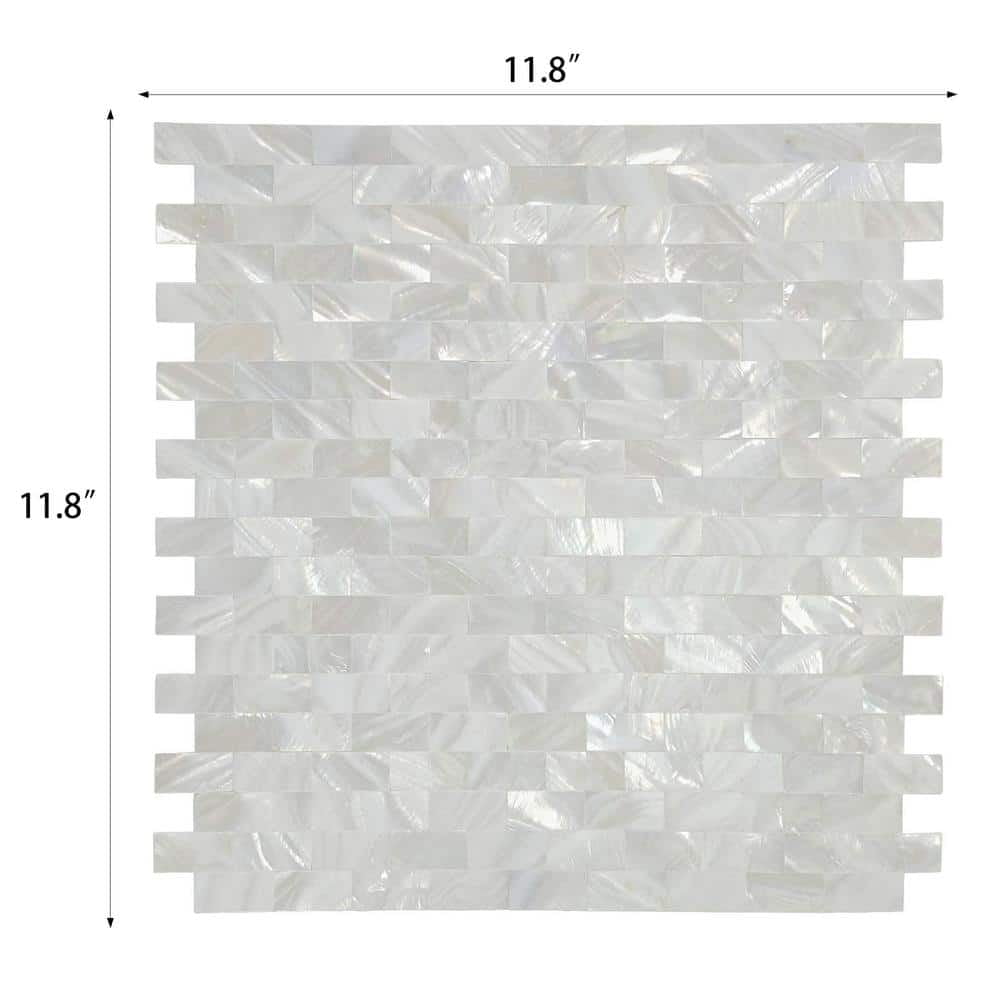 Art3d 10 Pieces 12" x12" Mother of Pearl Shell Mosaic Tile for Kitchen Backsplash Wall Tile Groutless Subway - Image 5