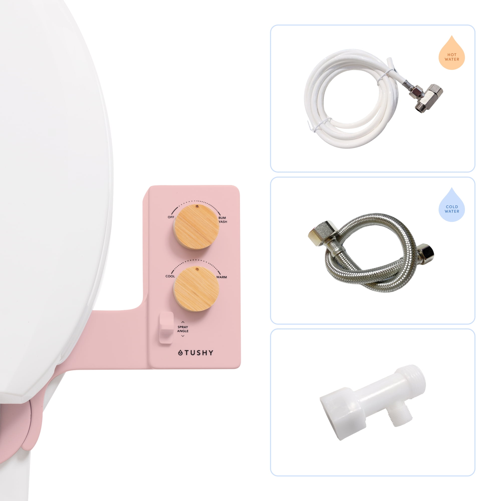 TUSHY Spa Self-Cleaning Warm Water Bidet Attachment, Adjustable Nozzle Angle, Pressure Control, Easy DIY Home Install, Requires Sink Access for Temperature Control, Gunmetal - Image 2