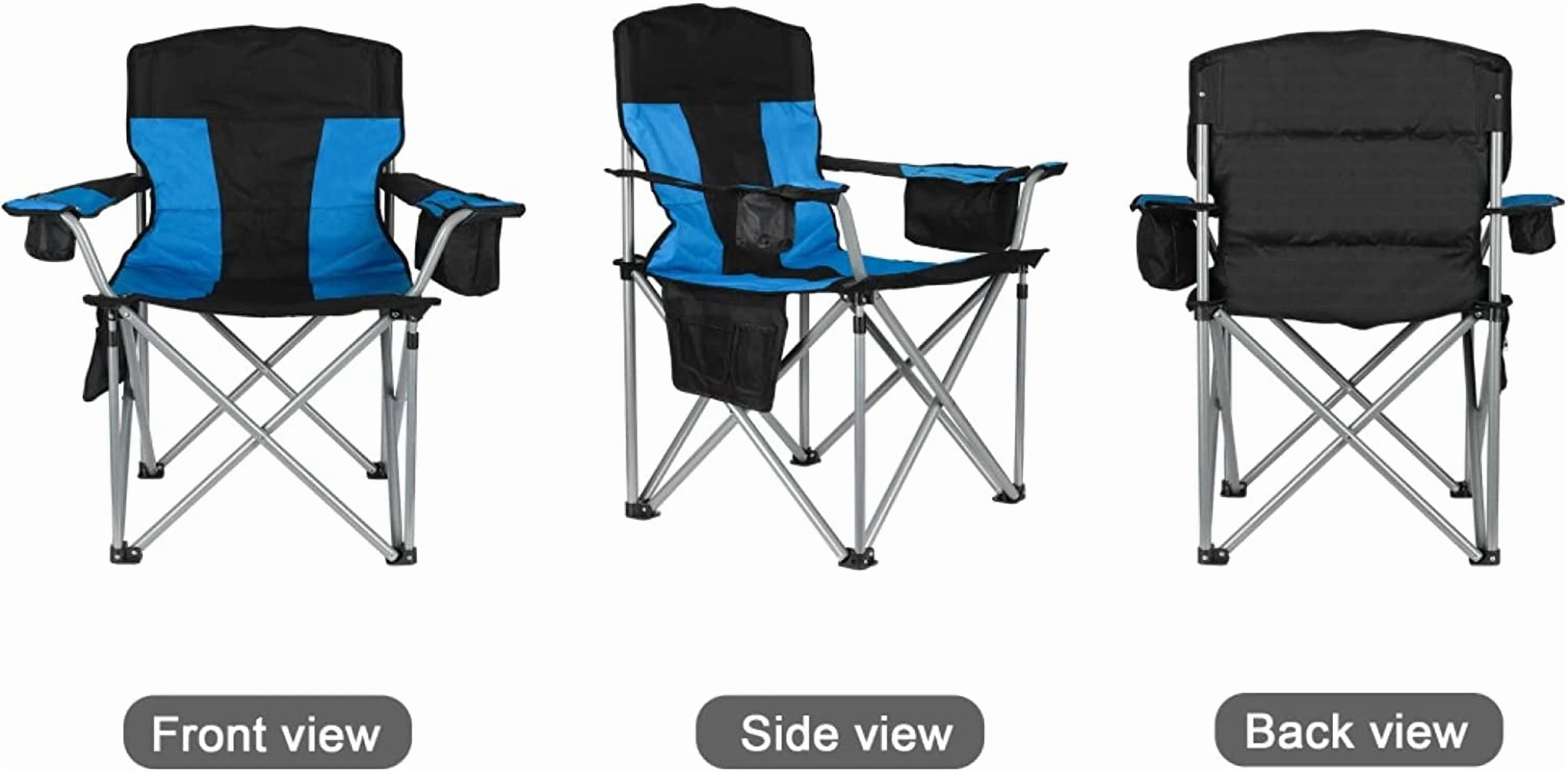 Extra Wide Beach Chair for Adults, Oversized Camping Chair 500lb with Armrest, Cooler Bag, Side Pocket, Cup Holder - Image 7