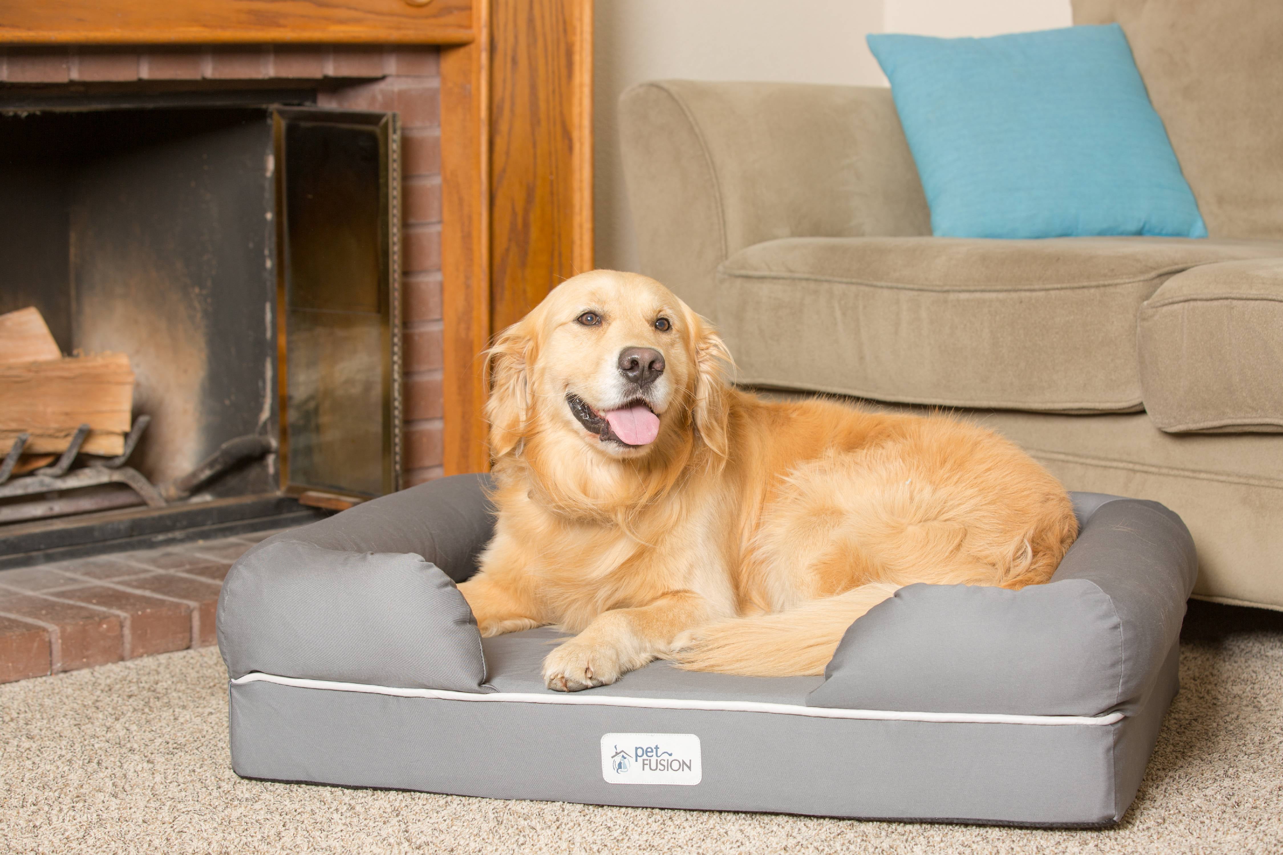 PetFusion PetFusion Ultimate Memory Foam Lounger Dog Bed, Large, 36"x28"x9" Pet Dog Bed, Large, Gray - Image 2