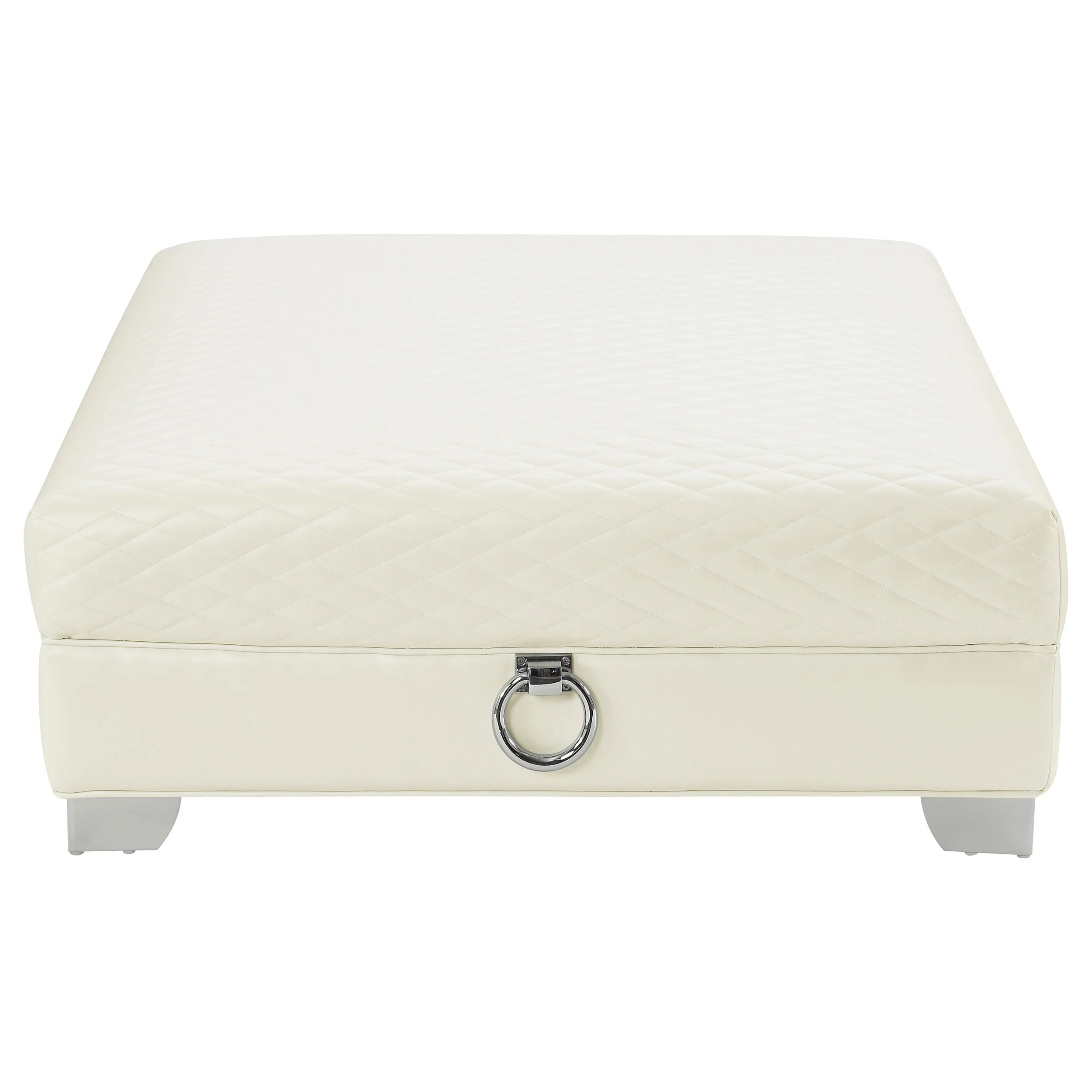 Chaviano Square Upholstered Ottoman Pearl White - Image 2