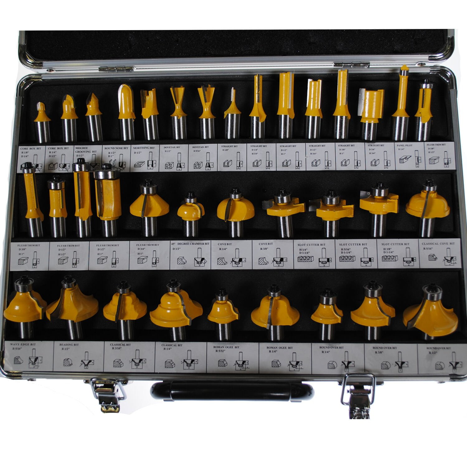 35 PIECE CARBIDE ROUTER BIT TOOLS SET W/ CASE - 1/2 INCH SHANKS - Image 5
