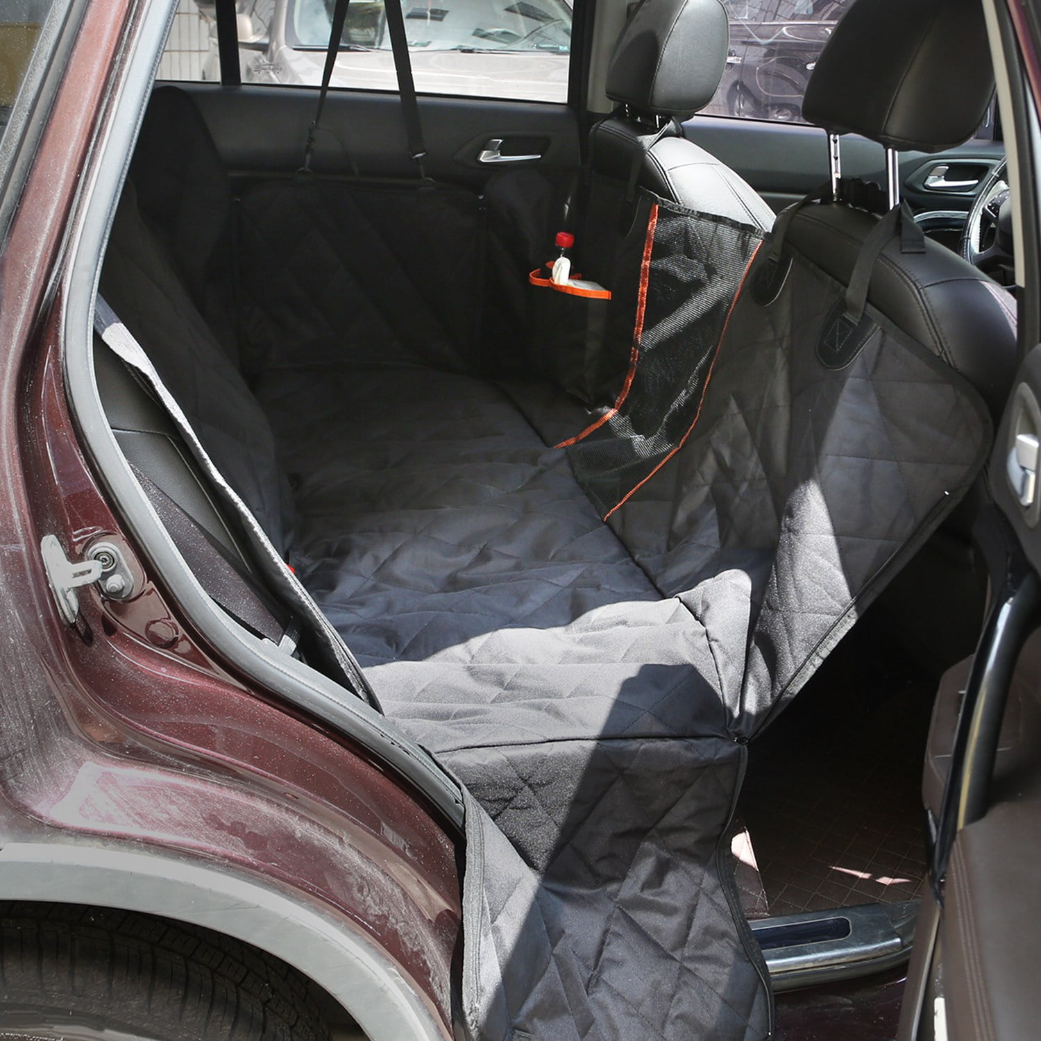 48.6x82.3in Dog Car Seat Cover Moclever Water Resistant Scratchproof Pet Car Rear Protector Mat Pet Back Seat Hammock with 2 Door Slide Straps for Car Truck SUV, Black - Image 12