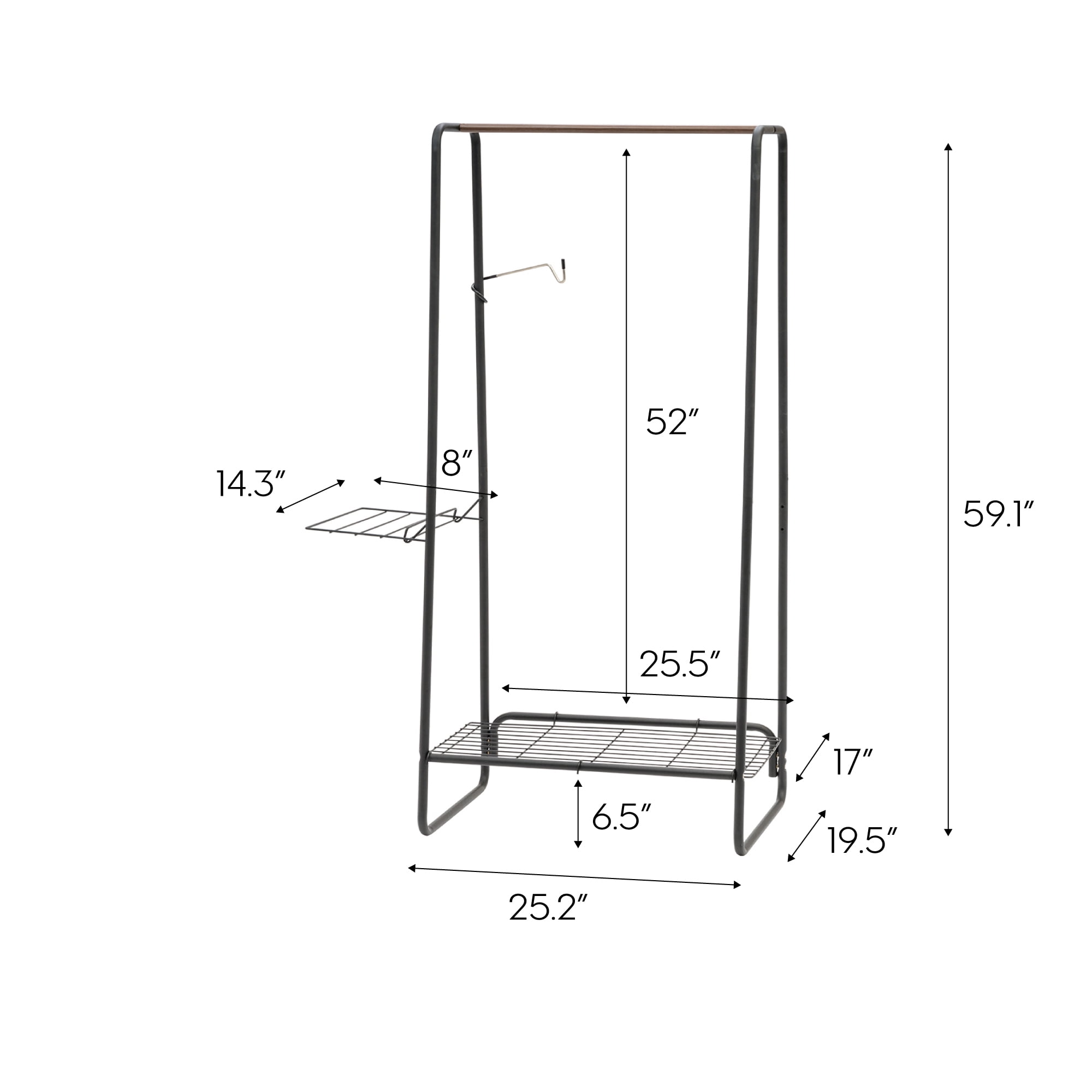 IRIS USA Clothes Rack with 2 Metal Shelves, Freestanding Clothing Racks for Hanging Clothes, Easy to Assemble, Standing Metal Sturdy Garment and Accessories Rack, Small Space Storage Solution, Black - Image 7