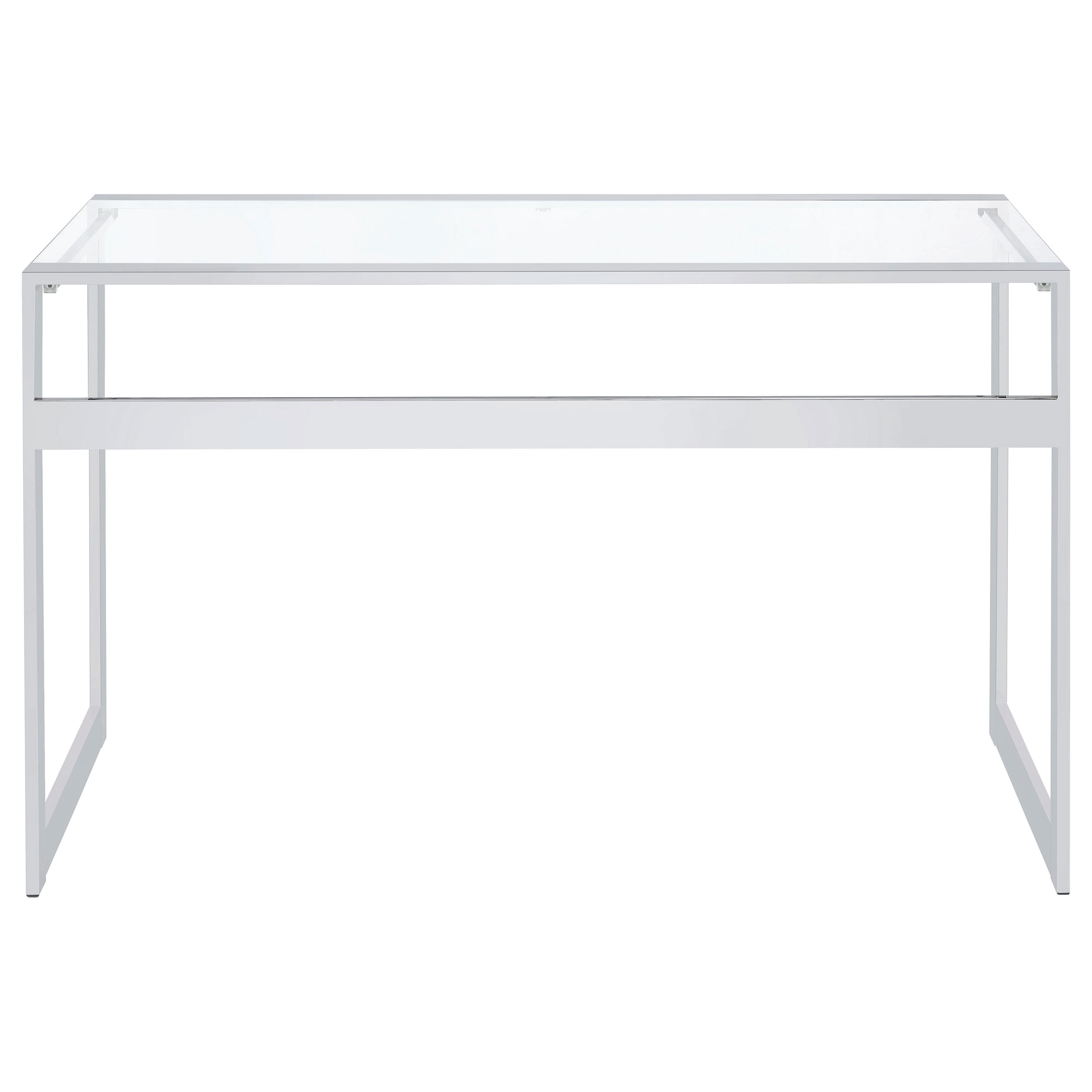 Hartford 47-inch Glass Top Writing Desk Chrome - Image 4