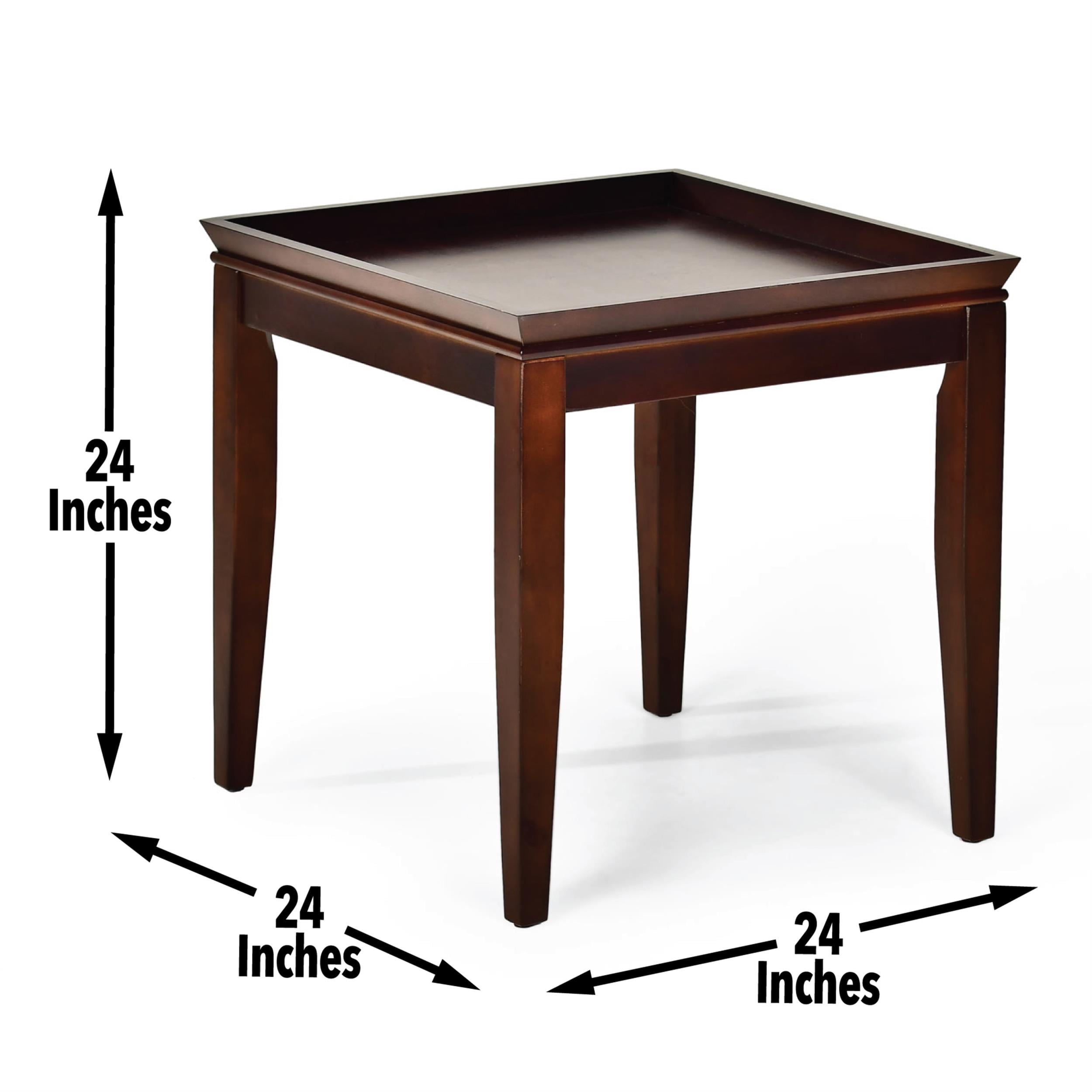 Steve Silver Clemson Traditional Square Wood 24" Height End Table, Cherry - Image 2