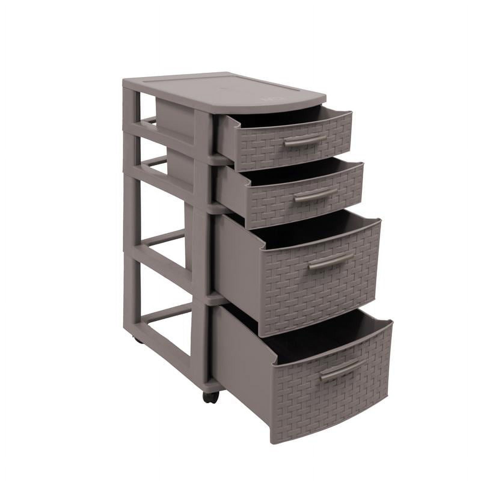 MQ Eclypse 4-Drawer Rolling Storage Cart in Taupe - Image 11