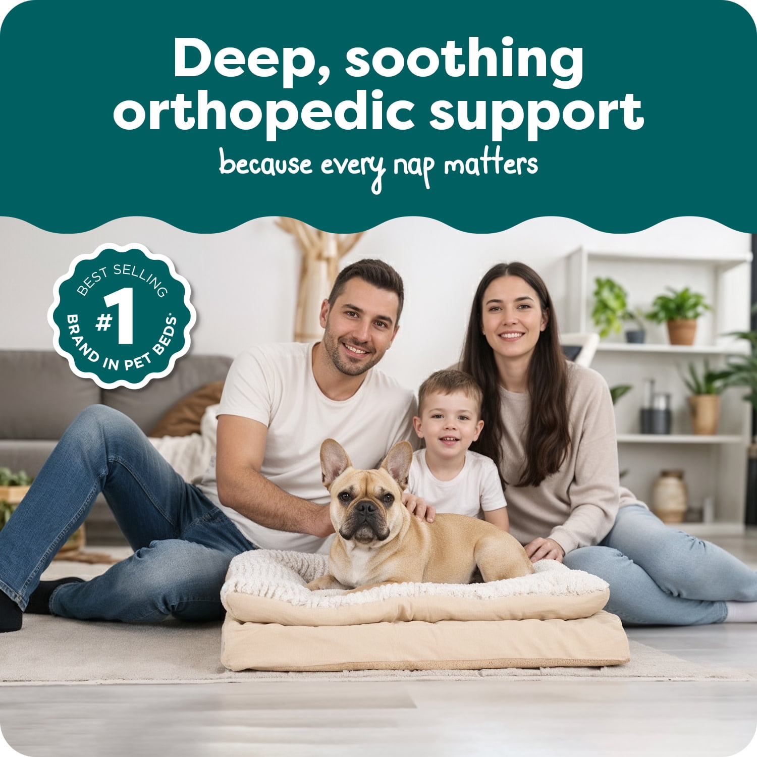 FurHaven Pet Products Medium Embossed Faux Fur & Suede Pillow Top Mattress Dog & Cat Bed, Taupe - Image 5