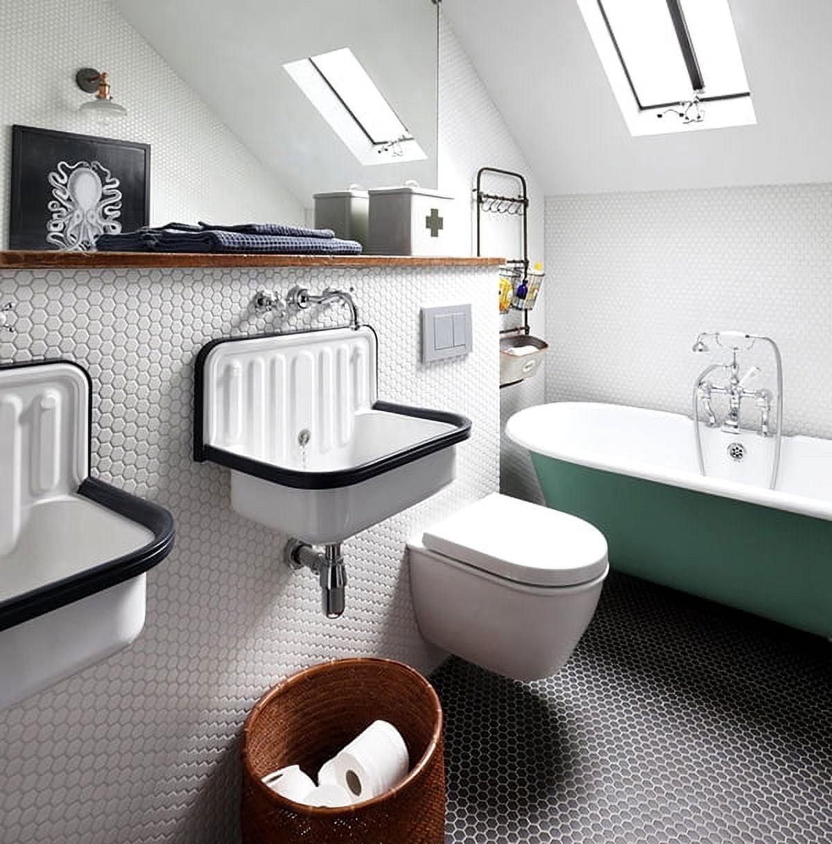 WS Tiles - Value Matte White 11.8 in. x 10.2 in. Porcelain 1" Hexagon Mosaic Floor & Wall Tile (9 sq. ft / Case) - Image 2