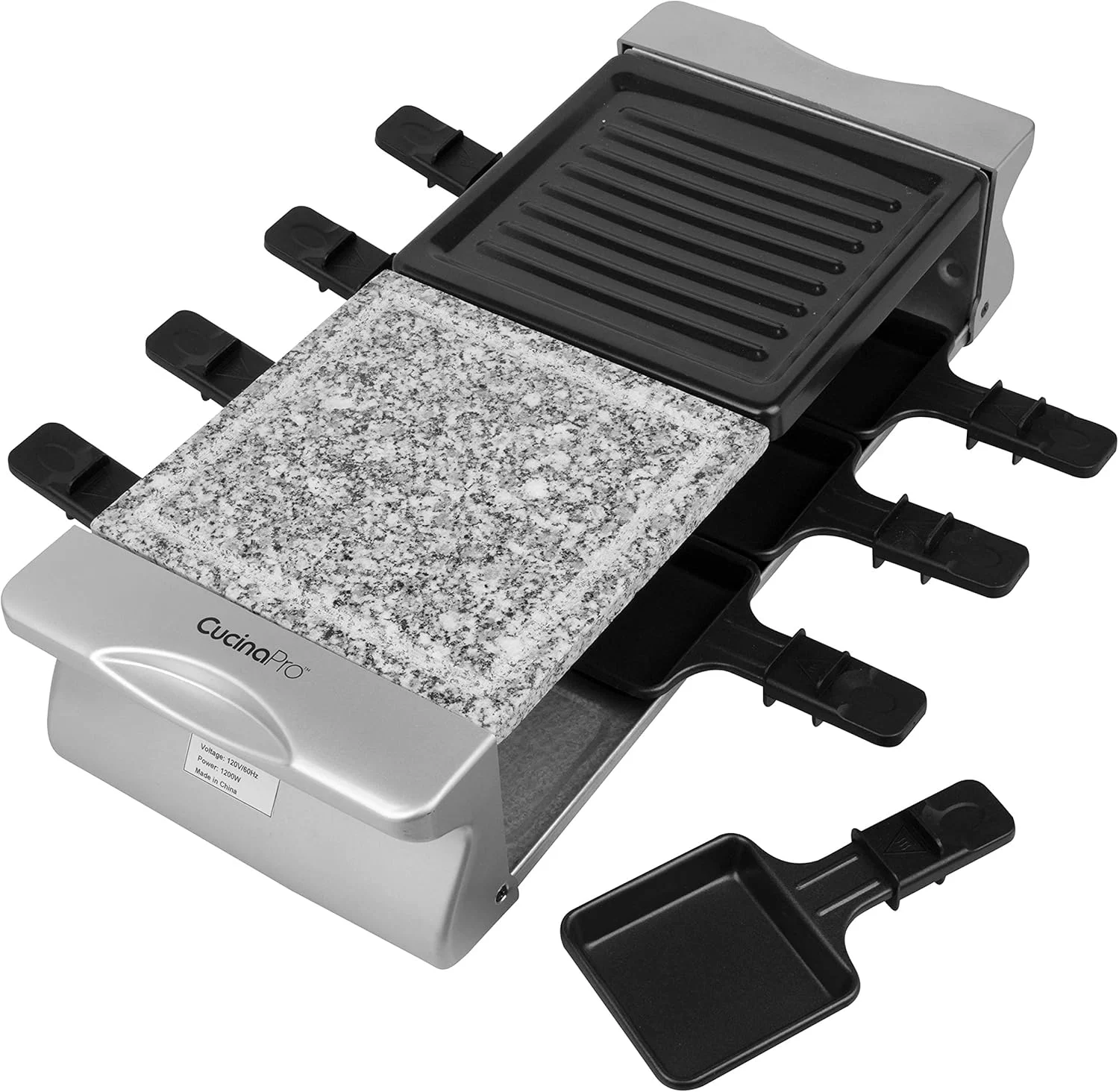 CucinaPro Electric Cheese Raclette Table Grill w Nonstick Grilling Plate & Cooking Stone - Deluxe 8 Person Tabletop Cooker w Hotplate - Image 2