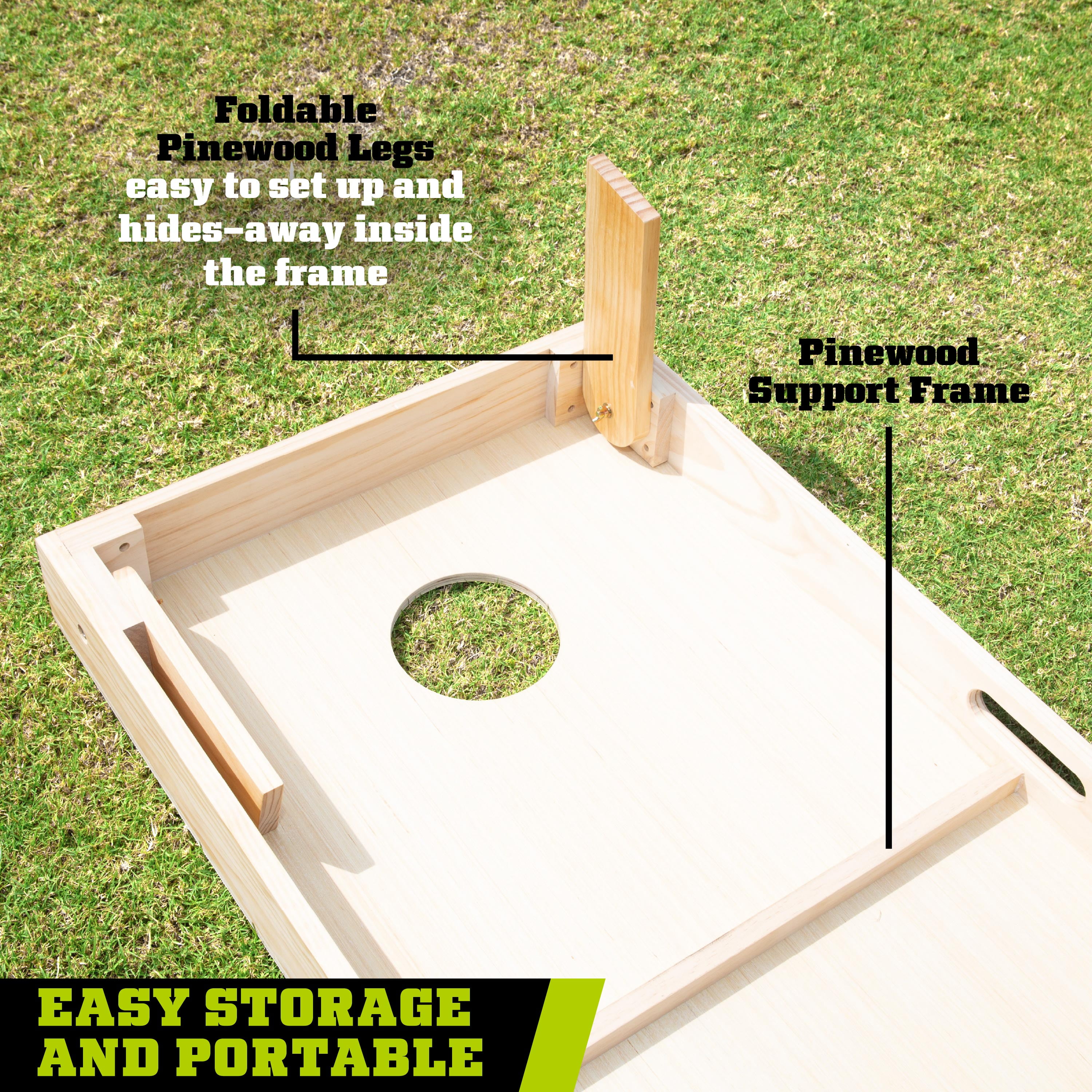 Official Size Cornhole Bean Bag Toss Set 4 ft x 2 ft by Backyard Hero - Image 4