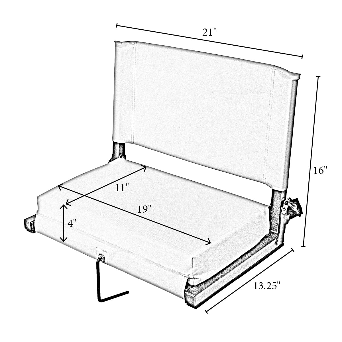 Stadium Chairs for Bleachers with Back Support by Outdoor Leisure Products, Extra-Large Ultra-Padded Seat for Complete Comfort, Easy Carry Handle with Adjustable Shoulder Strap - Image 3