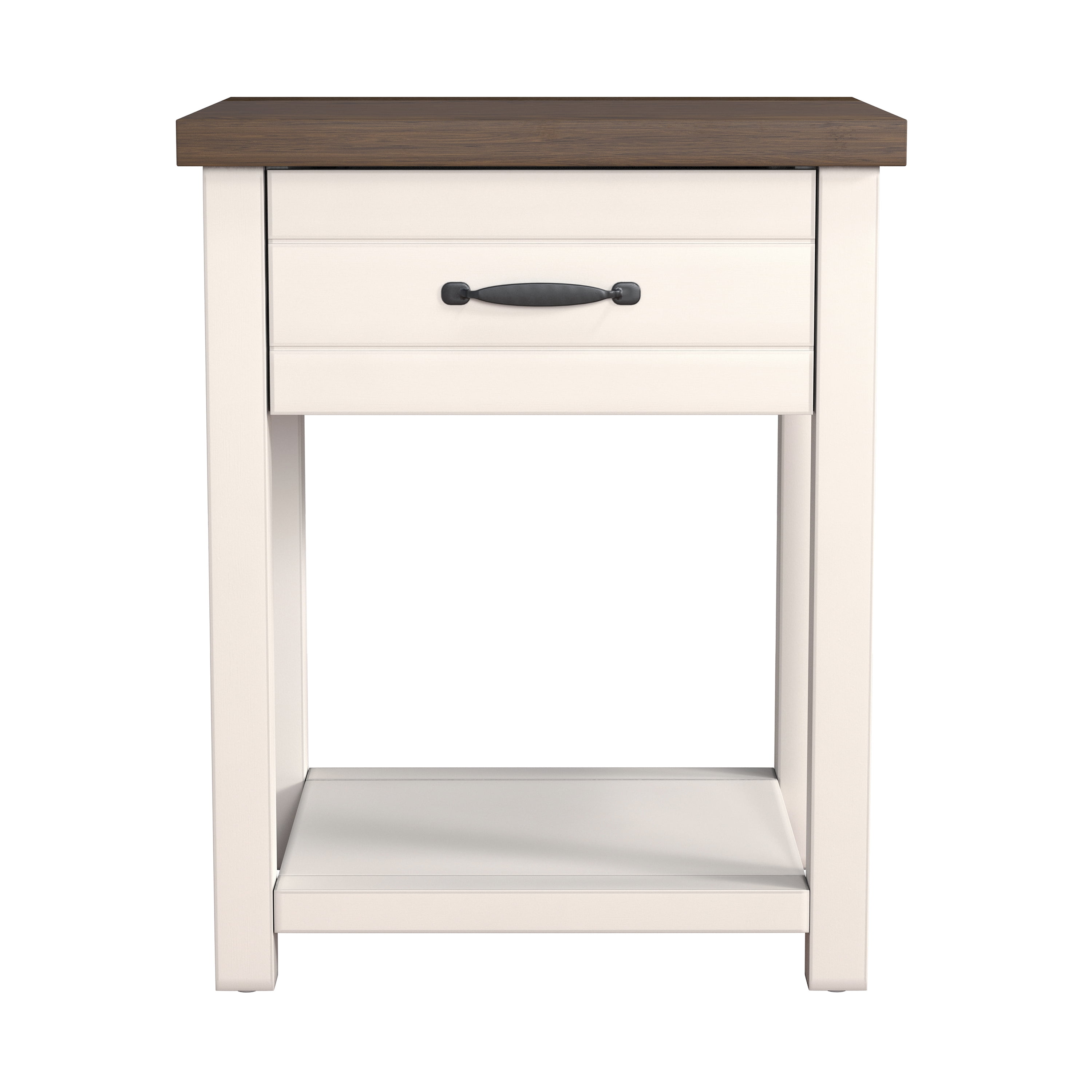 Hillsdale Lancaster Farmhouse Oak Top 1 Drawer Nightstand, Set of 2, Ivory - Image 10