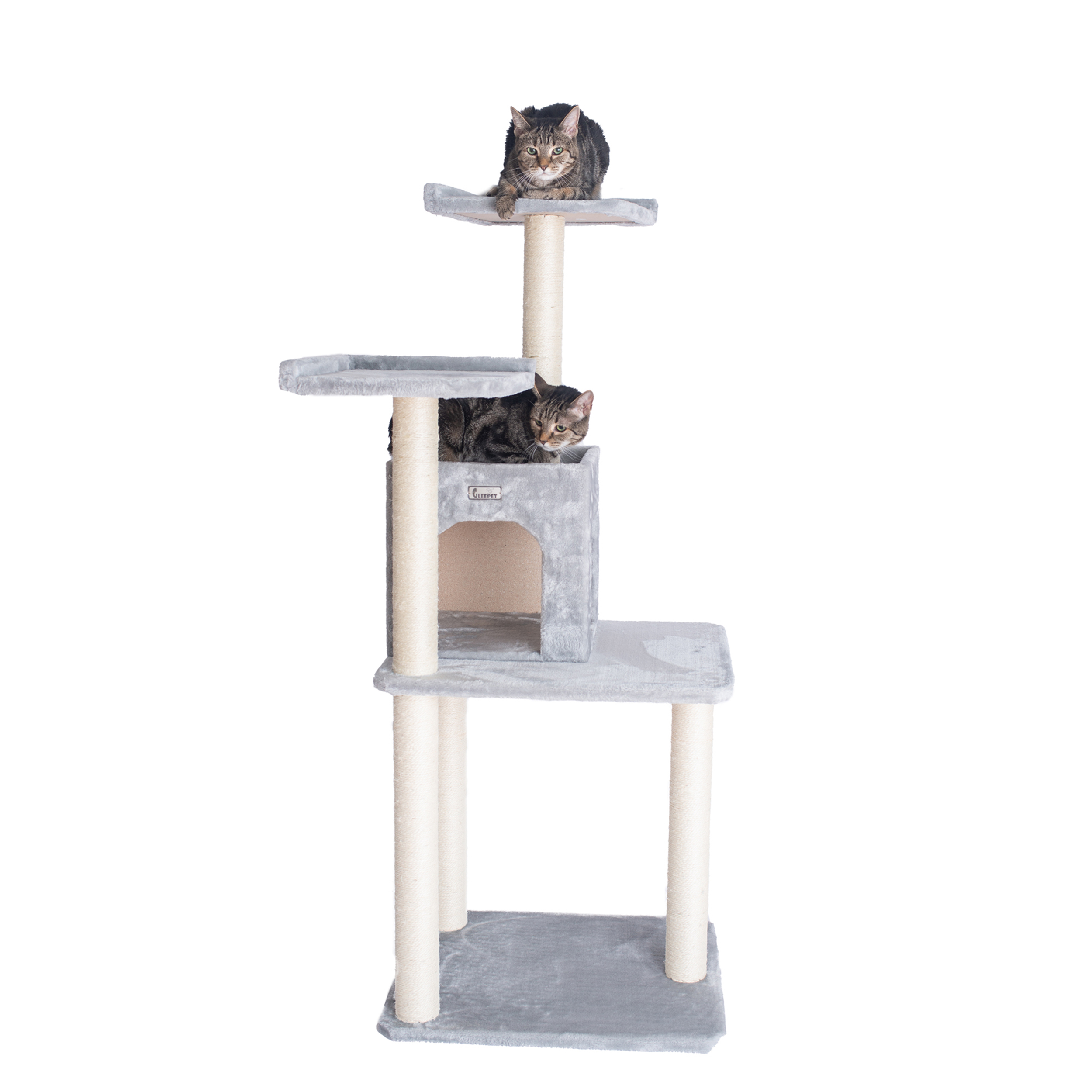 GleePet 57" real wood Cat Tree GP78571022 Silver Gray - Image 4