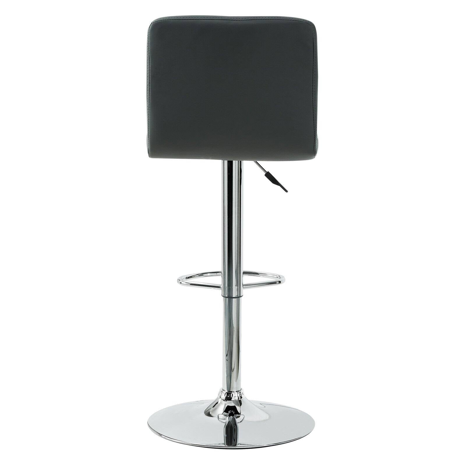 Linon Clayton 24"-32" Gas Lift Adjustable Metal Barstool in Gray Faux Leather - Image 3