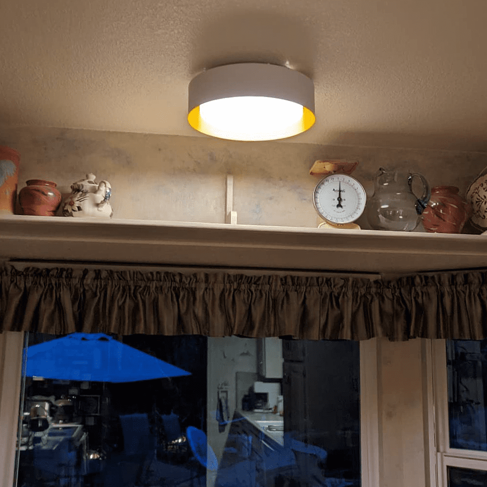 Depuley 15" 1 Light LED Flush Mount Ceiling Light Modern Dimmable Close to Ceiling Light for Living Room Bedroom Kitchen Dining, Matte White with Gold Inside, Bulb Included - Image 5