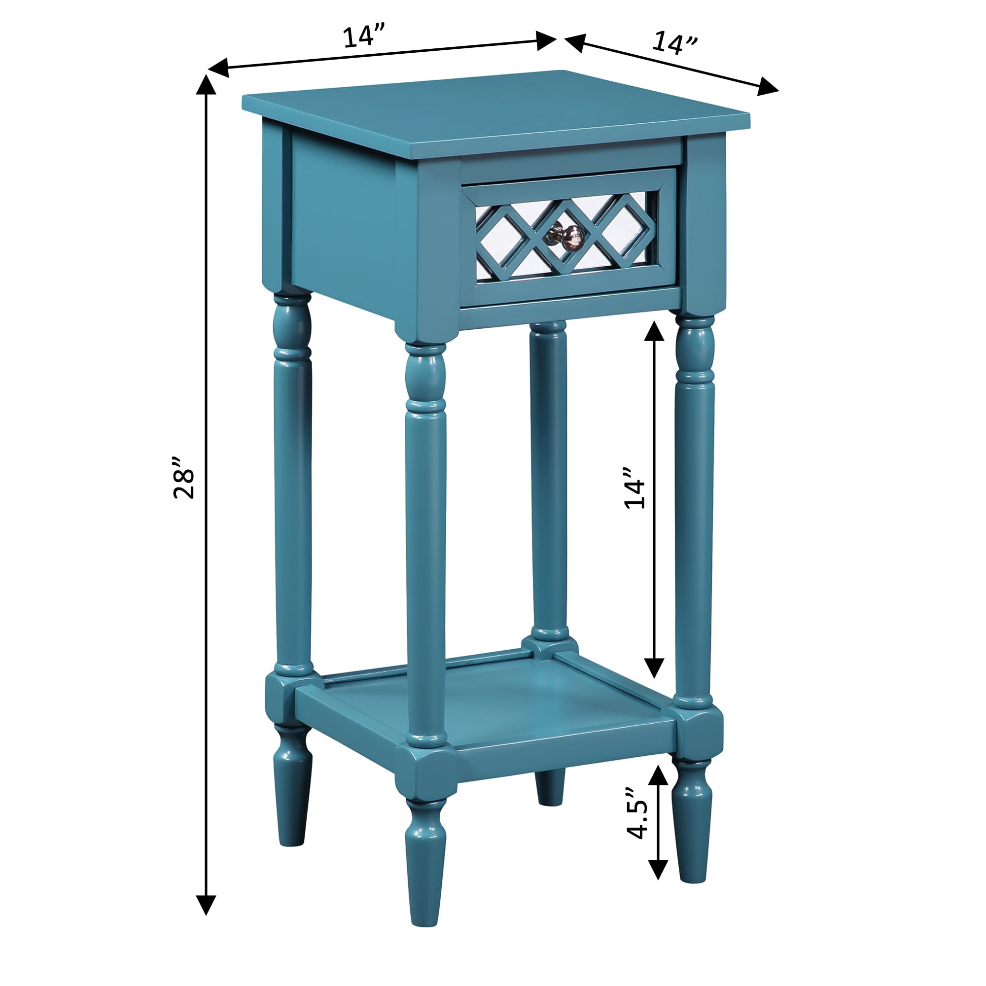 Convenience Concepts French Country Khloe Deluxe 1 Drawer Accent Table with Shelf, Blue - Image 5