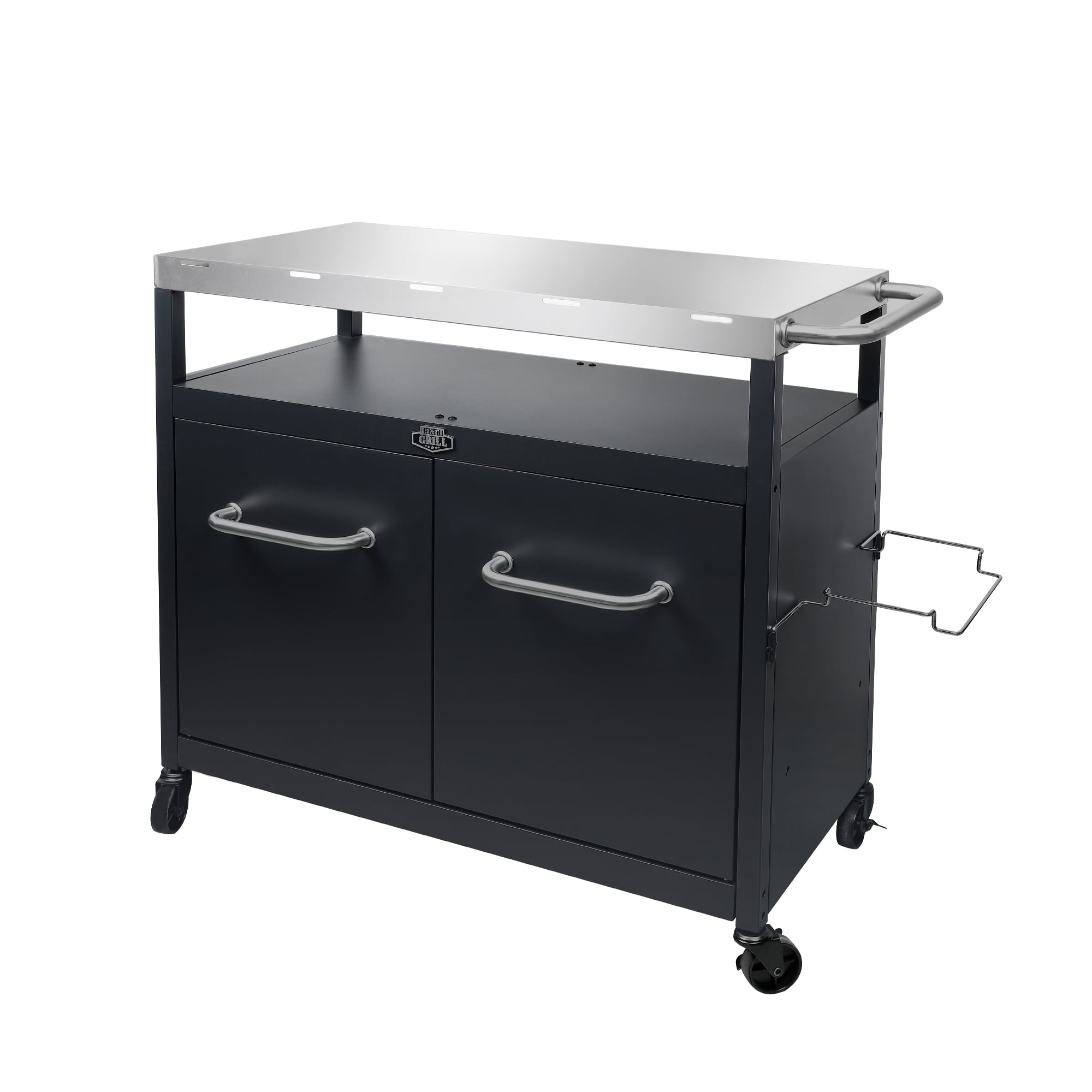 Expert Grill Outdoor BBQ Prep Cart with Wheels, Stainless Steel Top & Storage Shelves - Image 19