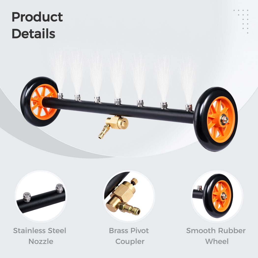 Dual-Function Undercarriage Cleaner for Cars, Ground Surface Cleaner Pressure Washer, Water Broom for Vehicle Underbody Washer Cleaner with 3pcs Extension Wands - Image 3