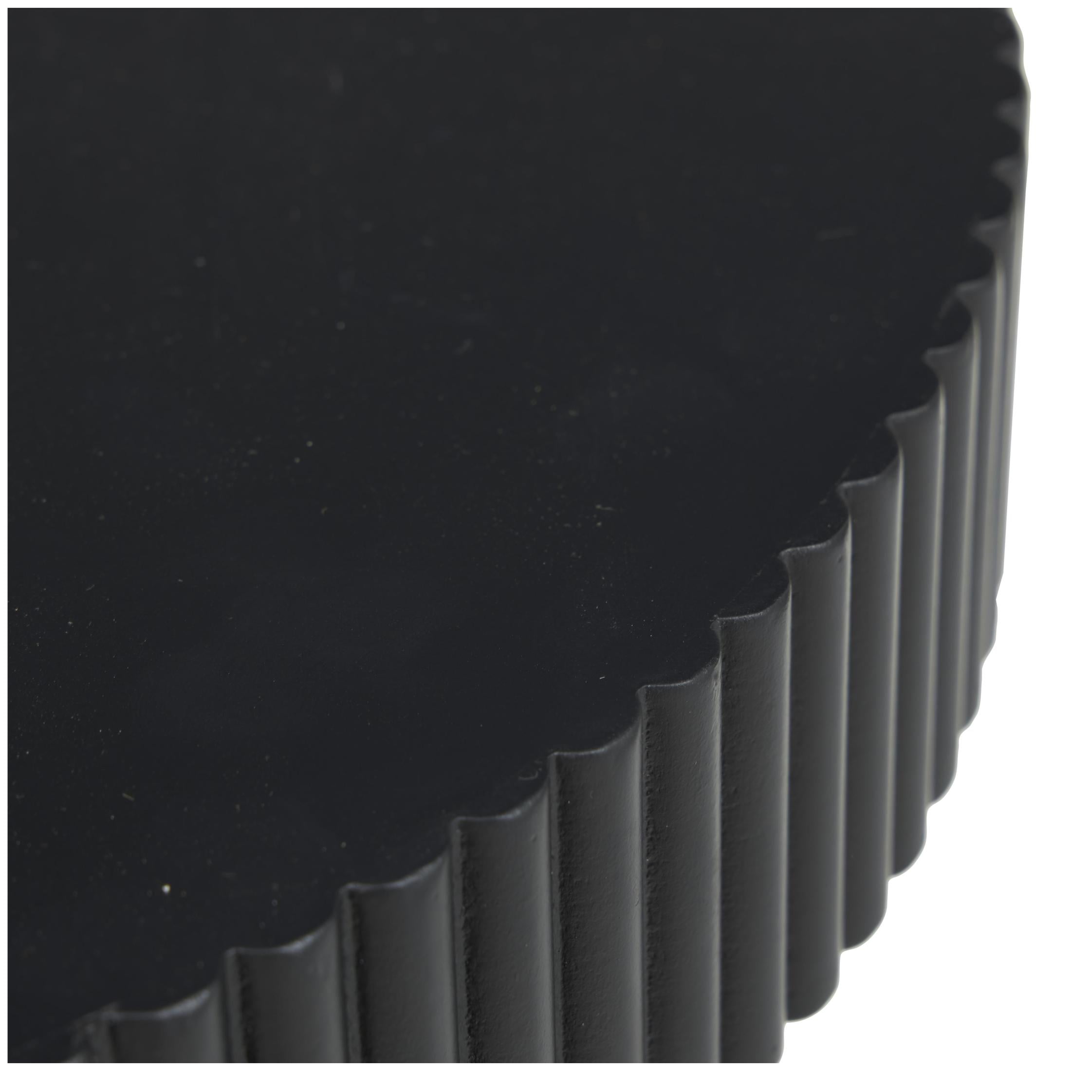 DecMode 20" x 20" Black Wooden Dimensional Ribbed Accent Table, 1-Piece - Image 10