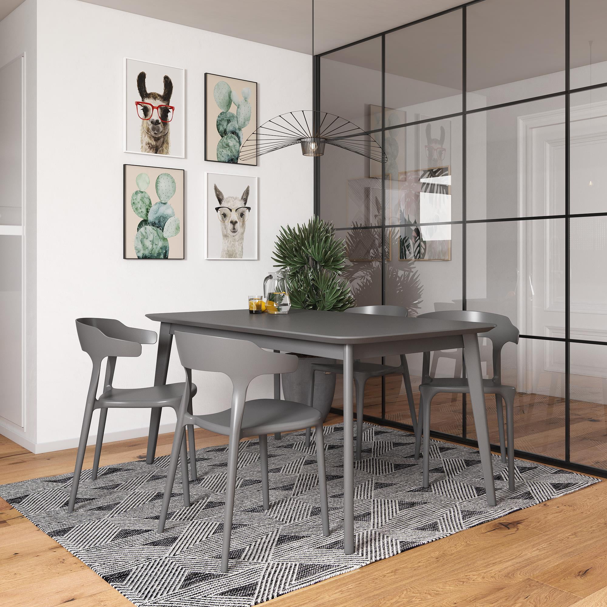 Novogratz Poolside Collection, Felix Stacking Dining Chairs, Indoor/Outdoor, 4-Pack, Charcoal - Image 2