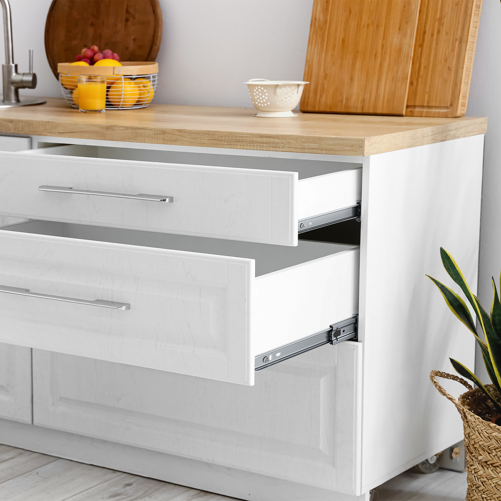 Goldenwarm Heavy Duty Drawer Slides 6 Pair 22inch Soft Close Full Extension Ball Bearing Bottom Mount 100lb Capacity - Image 3