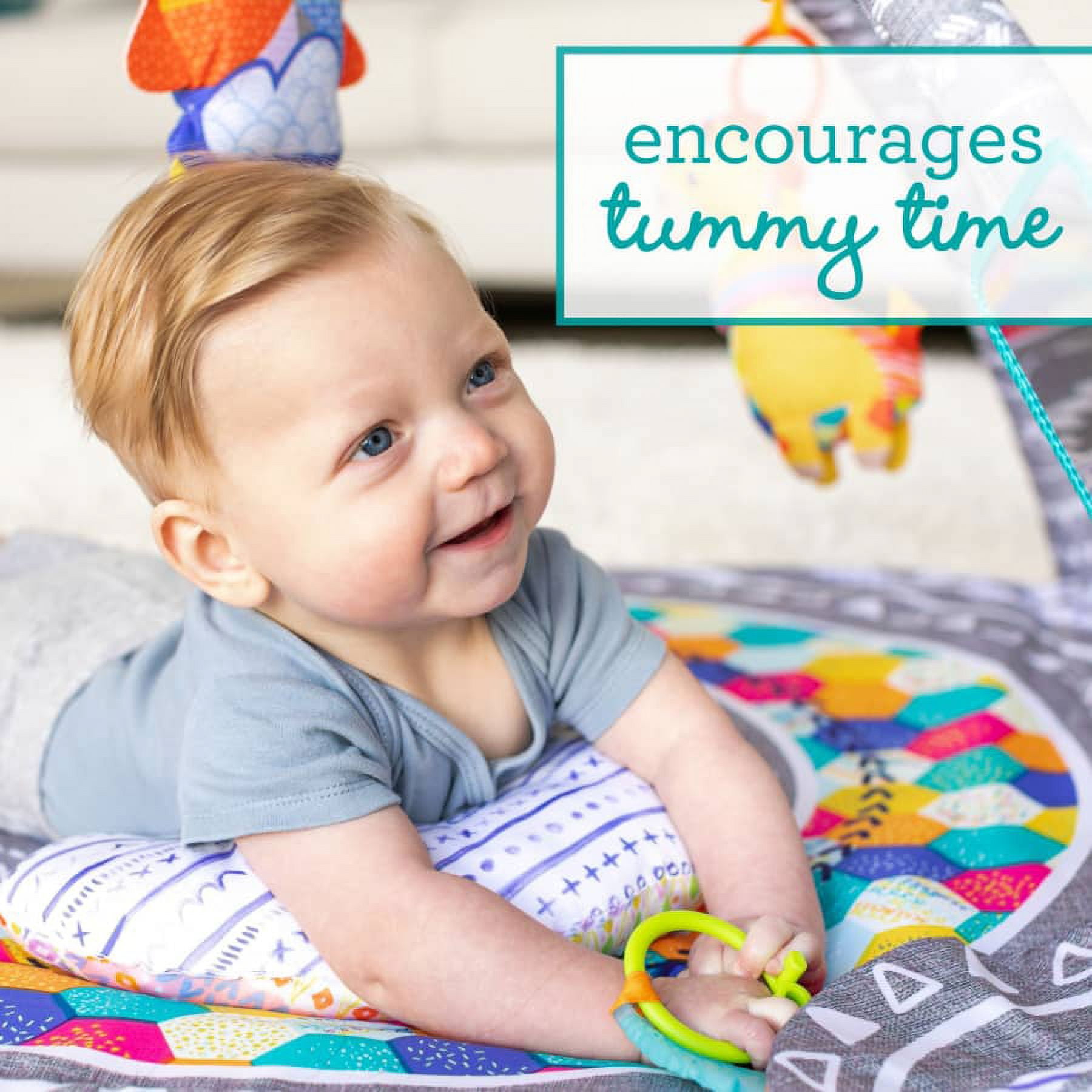 Infantino 4-in-1 Twist & Fold Musical Mobile Activity Gym, 6-12 Months, Blue Boho - Image 6