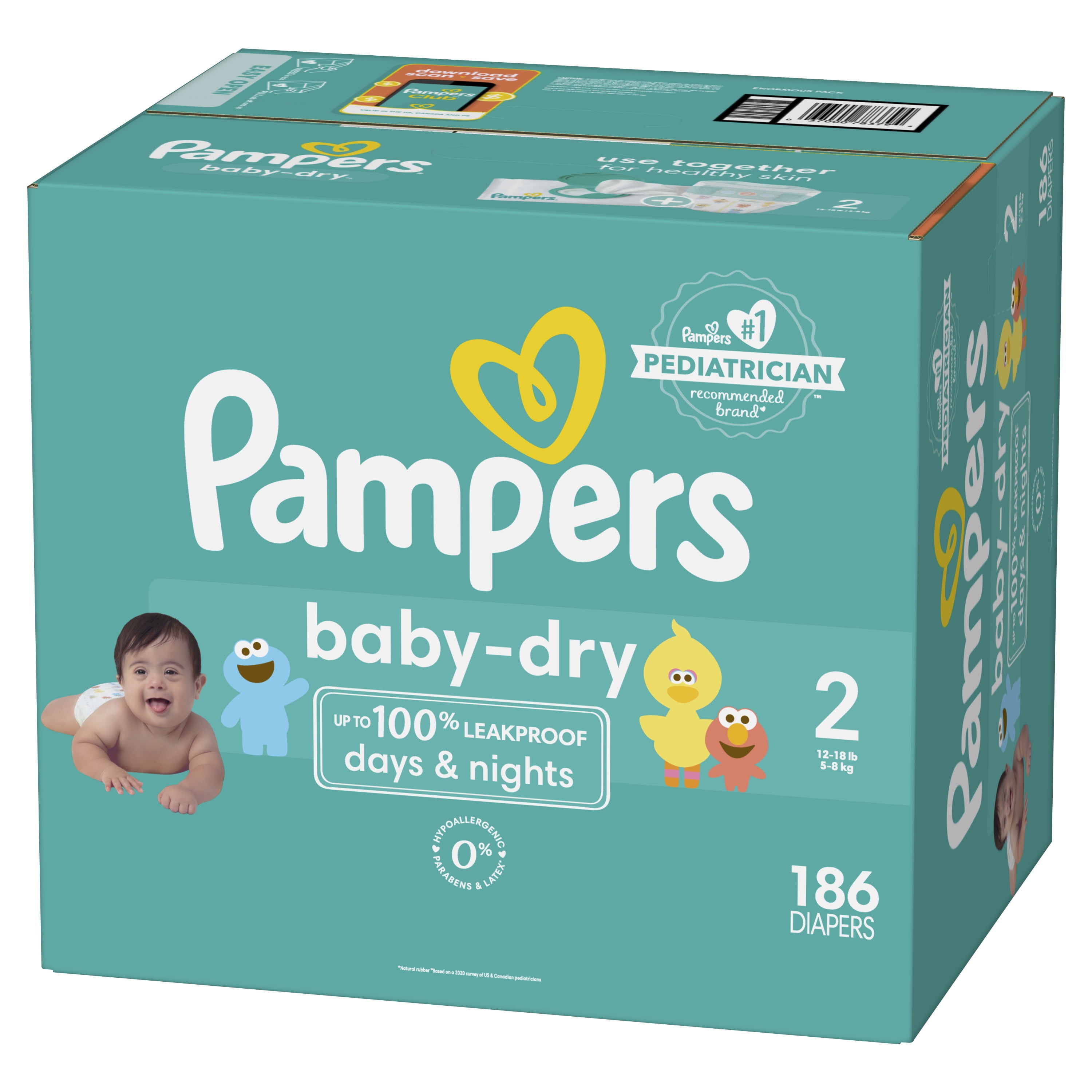 Pampers Baby Dry Diapers Size 2, 186 Count (Select for More Options) - Image 9