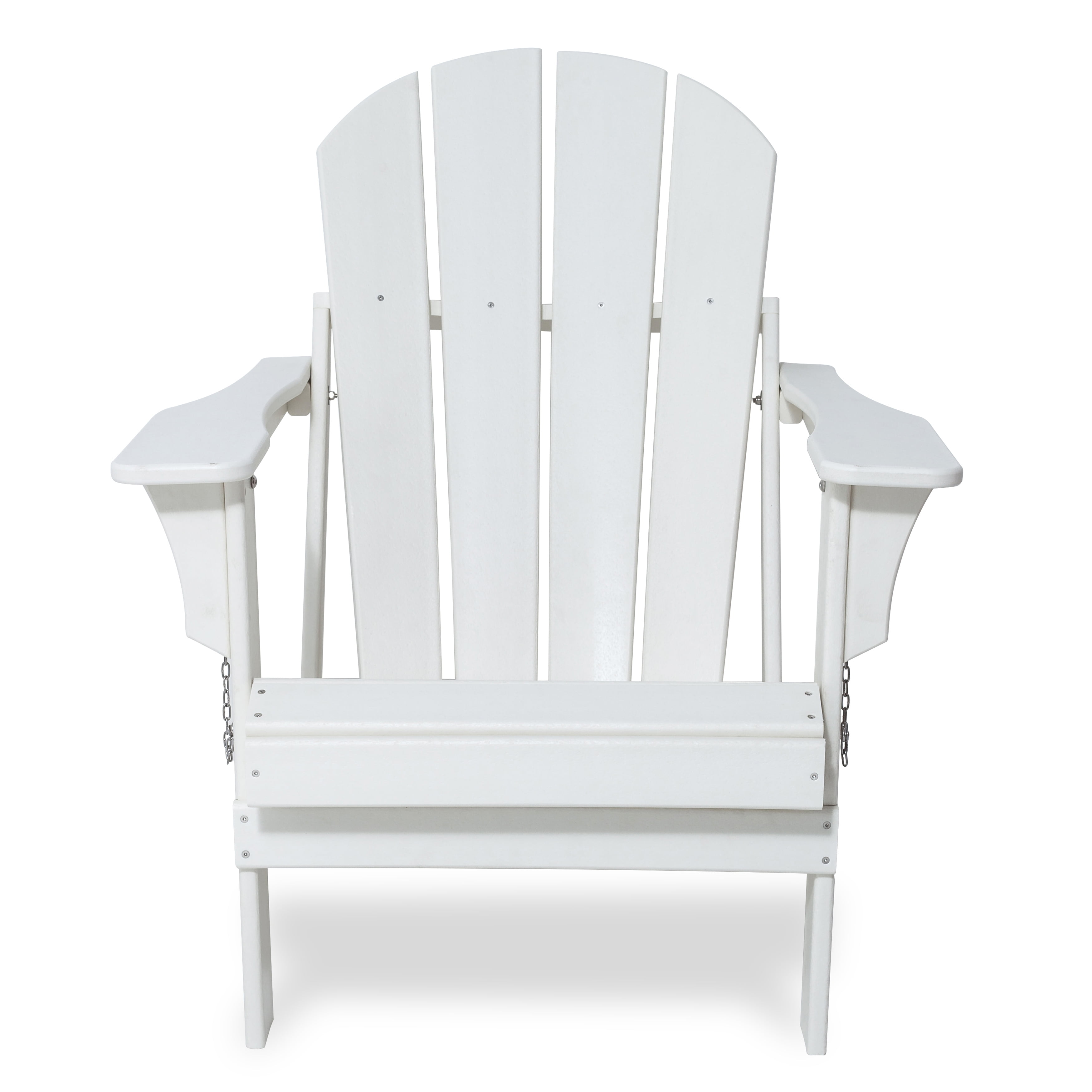 Braxton Folding Plastic Adirondack Chair, White - Image 2