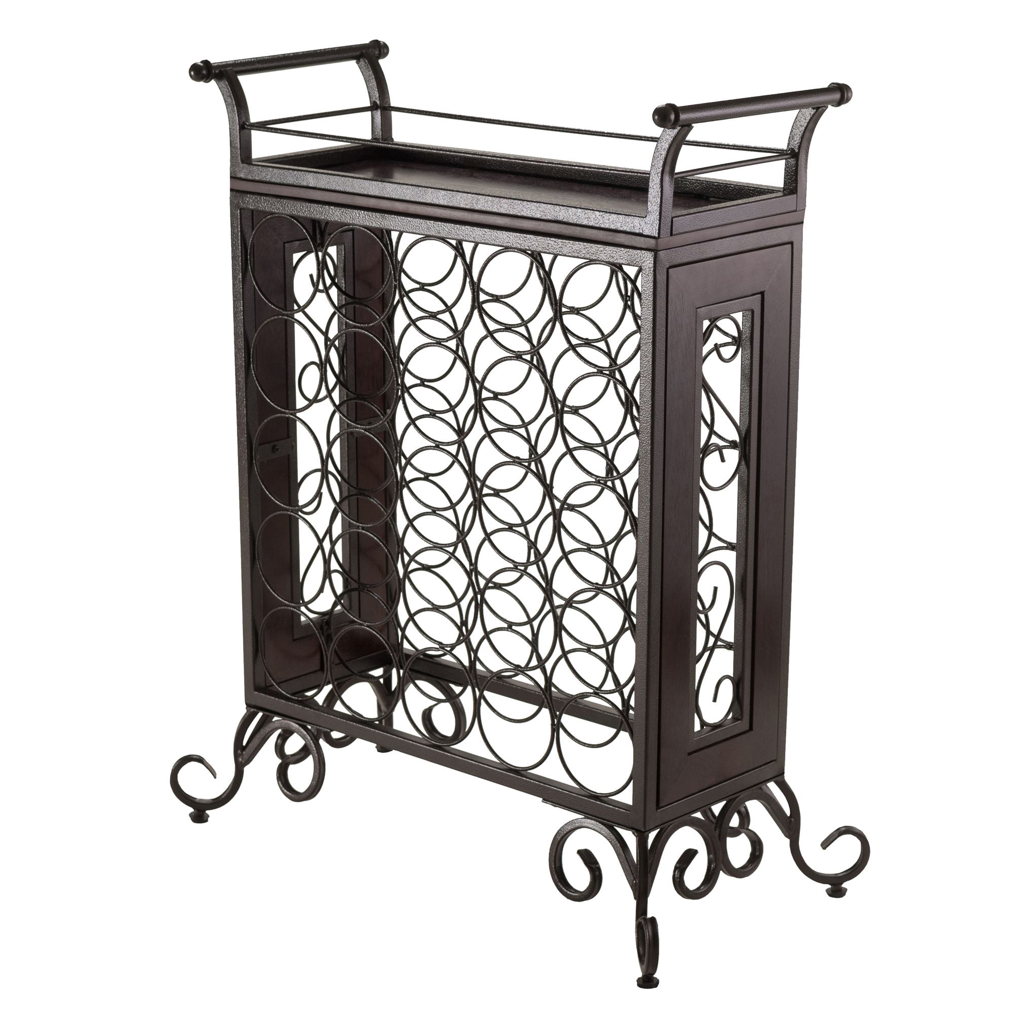 Contemporary Home Living Silvano Wine Rack 5x5 with Removable Tray, Dark Bronze - Image 3