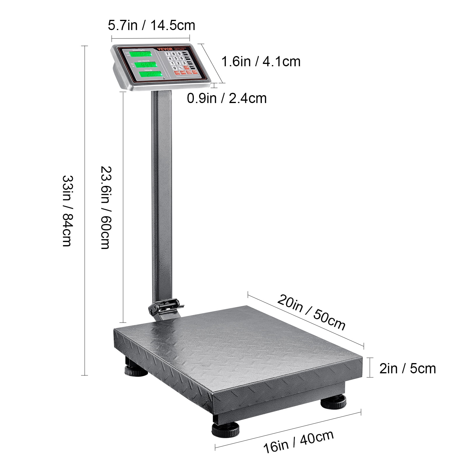 VEVOR 660 lbs / 0.1 Computing Digital Floor Platform Scale Shipping Postal Scale - Image 9