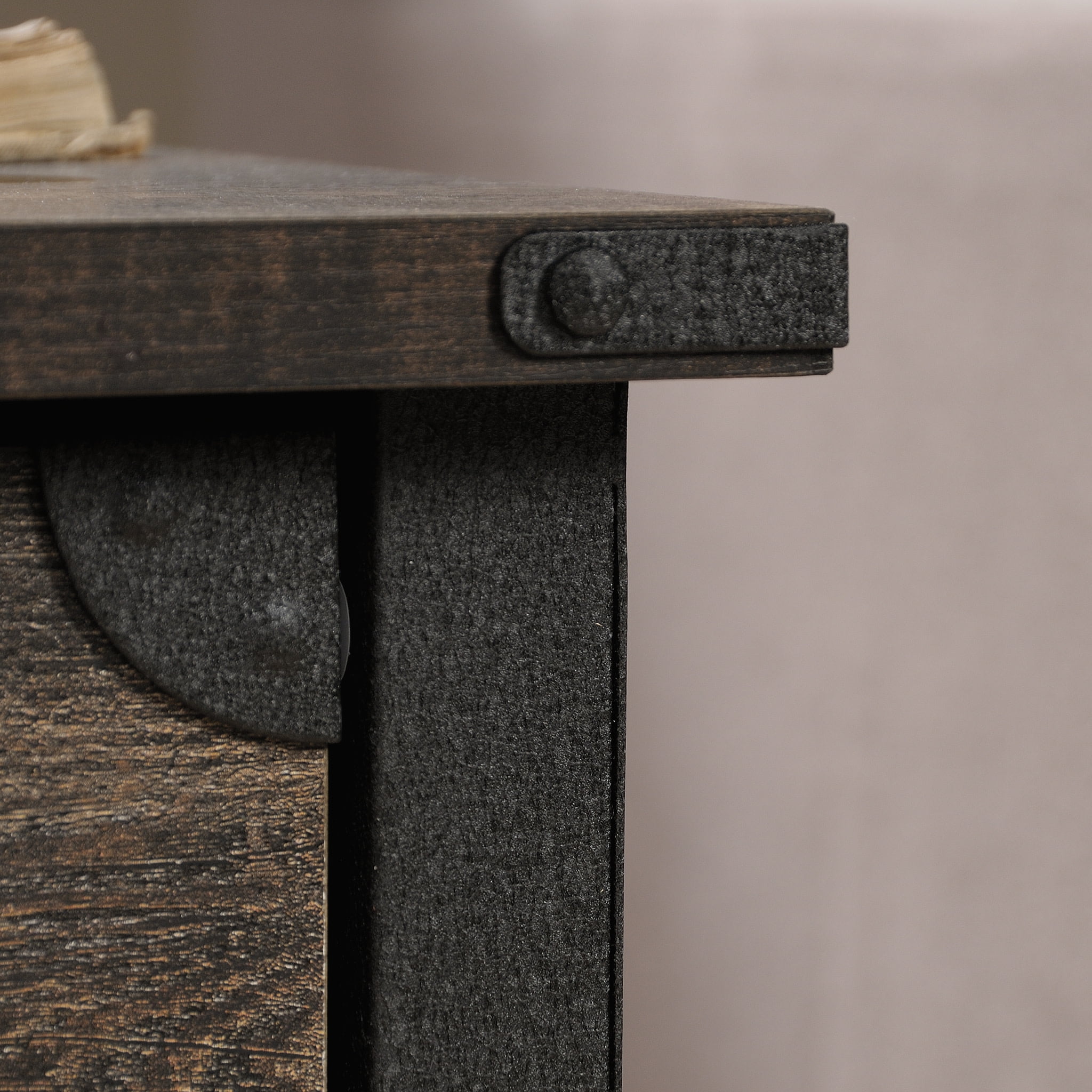 Sauder Steel River End Table, Carbon Oak Finish - Image 12