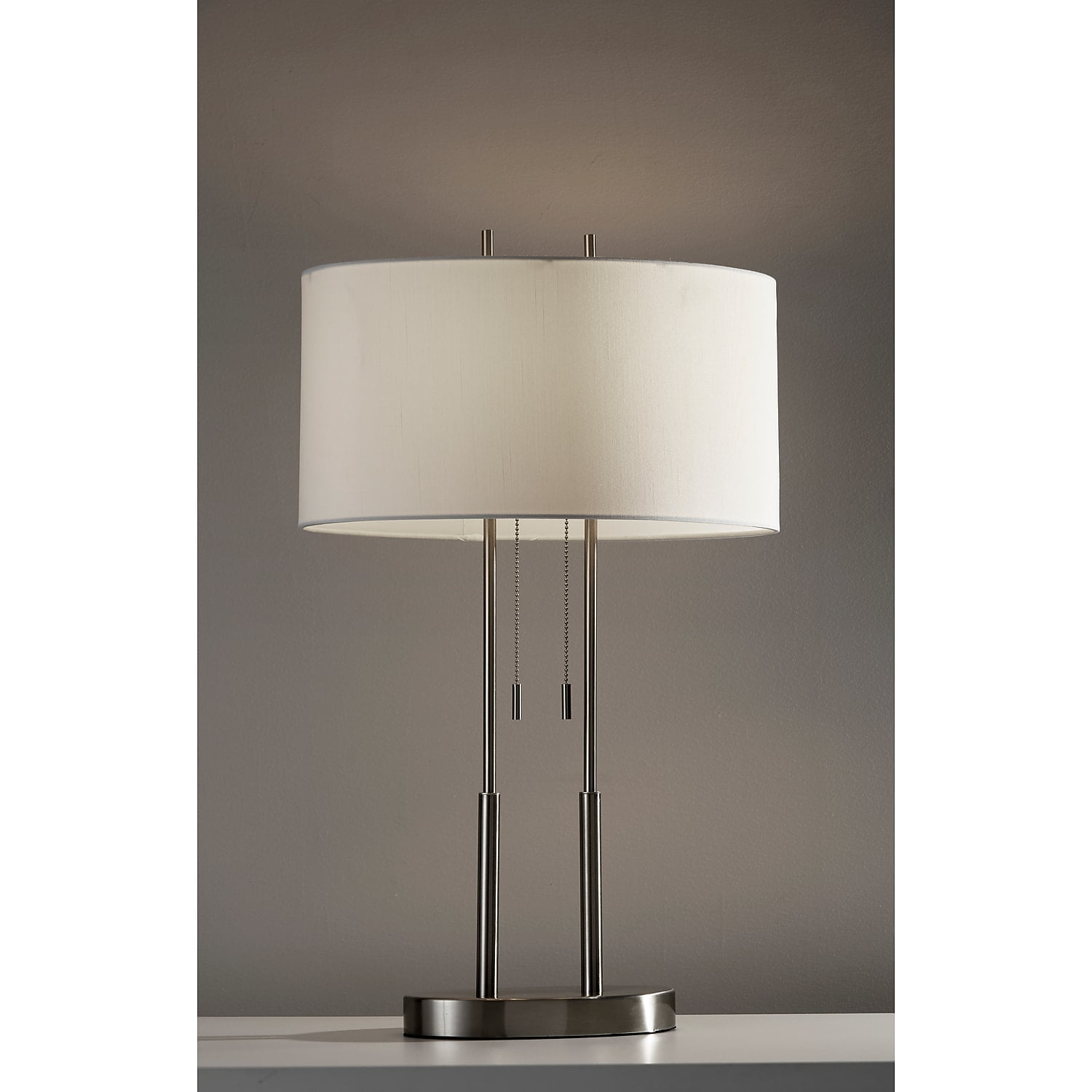Adesso Duet Table Lamp, Brushed Steel - Image 4