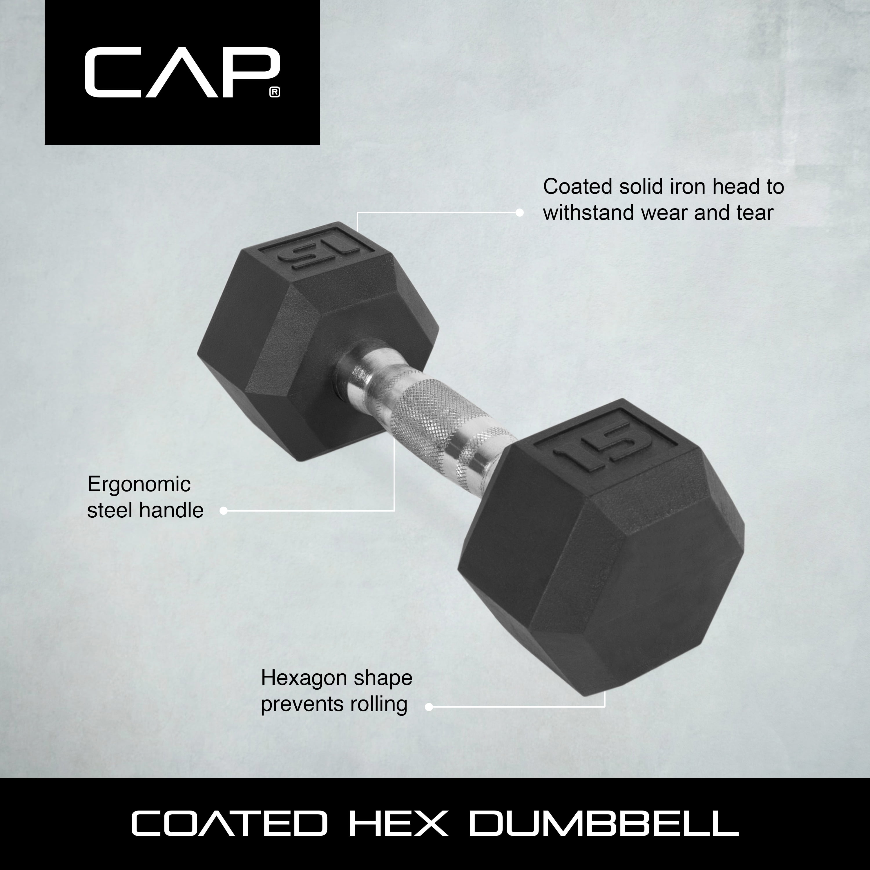 (2 pack) CAP Barbell Coated Hex Dumbbell, Single 85 lbs - Image 8