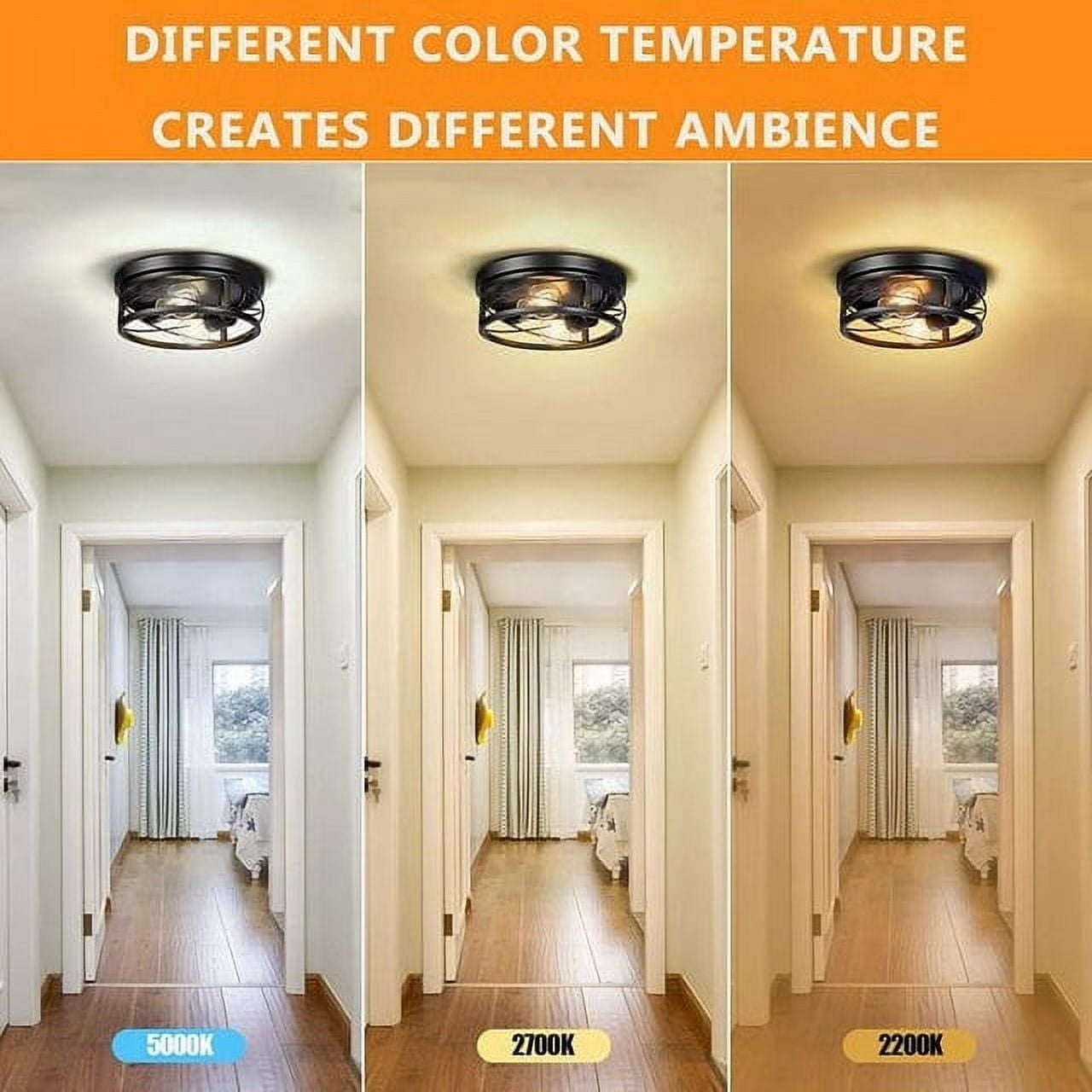 Flush Mount Ceiling Light Fixtures with 2 Bulbs Farmhouse Flush Mount Ceiling Light 2-Light Ceiling Lamps for Kitchen Bedrooms Foyer Hallways - Image 5