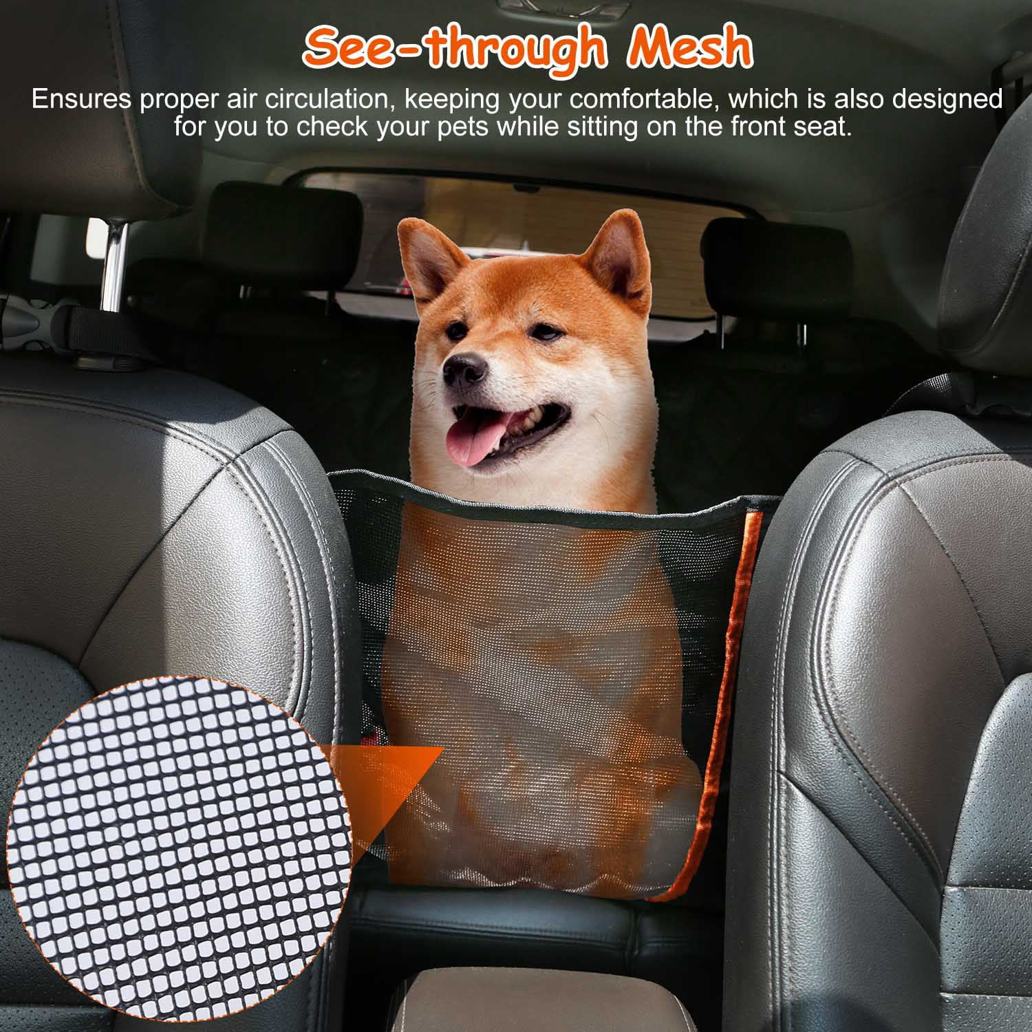 48.6x82.3in Dog Car Seat Cover Moclever Water Resistant Scratchproof Pet Car Rear Protector Mat Pet Back Seat Hammock with 2 Door Slide Straps for Car Truck SUV, Black - Image 4