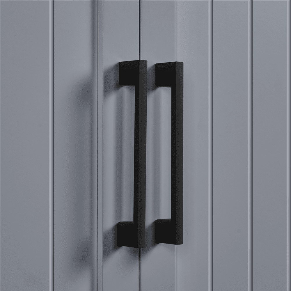 Renwick 72.5'' H Freestanding Pantry Cabinet with Doors and Adjustable Shelves, Dark Gray - Image 2