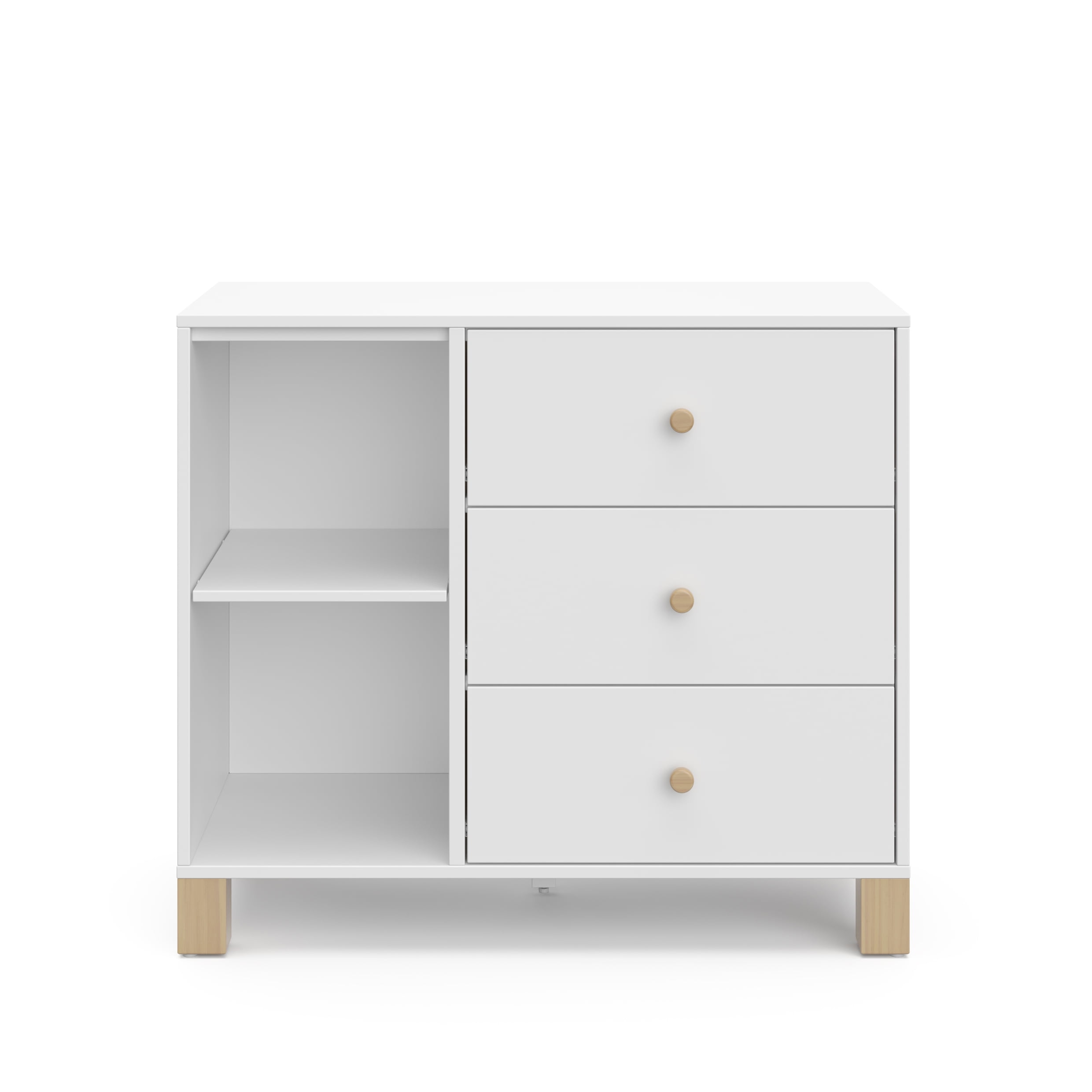 Storkcraft California 3 Drawer Nursery Combo Dresser, White with Driftwood - Image 7