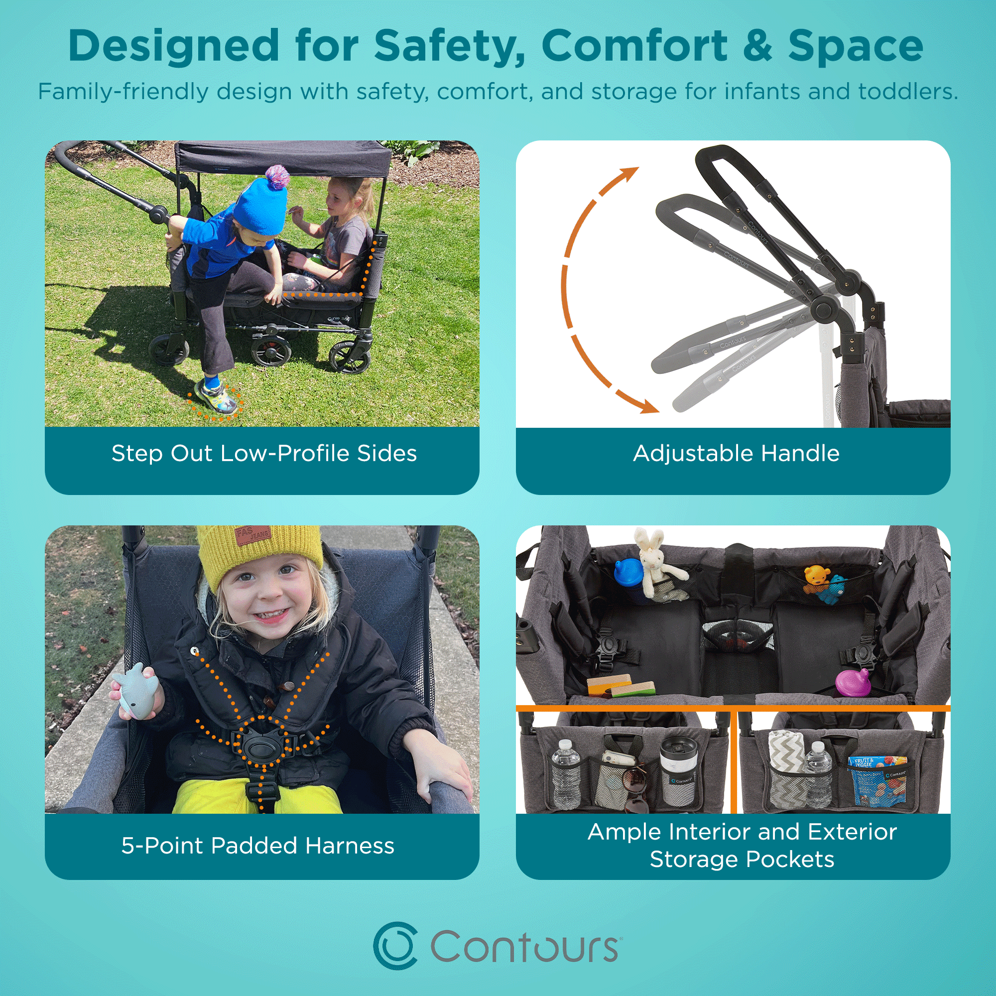 Contours Curve 360 Child Stroller Wagon - Image 6