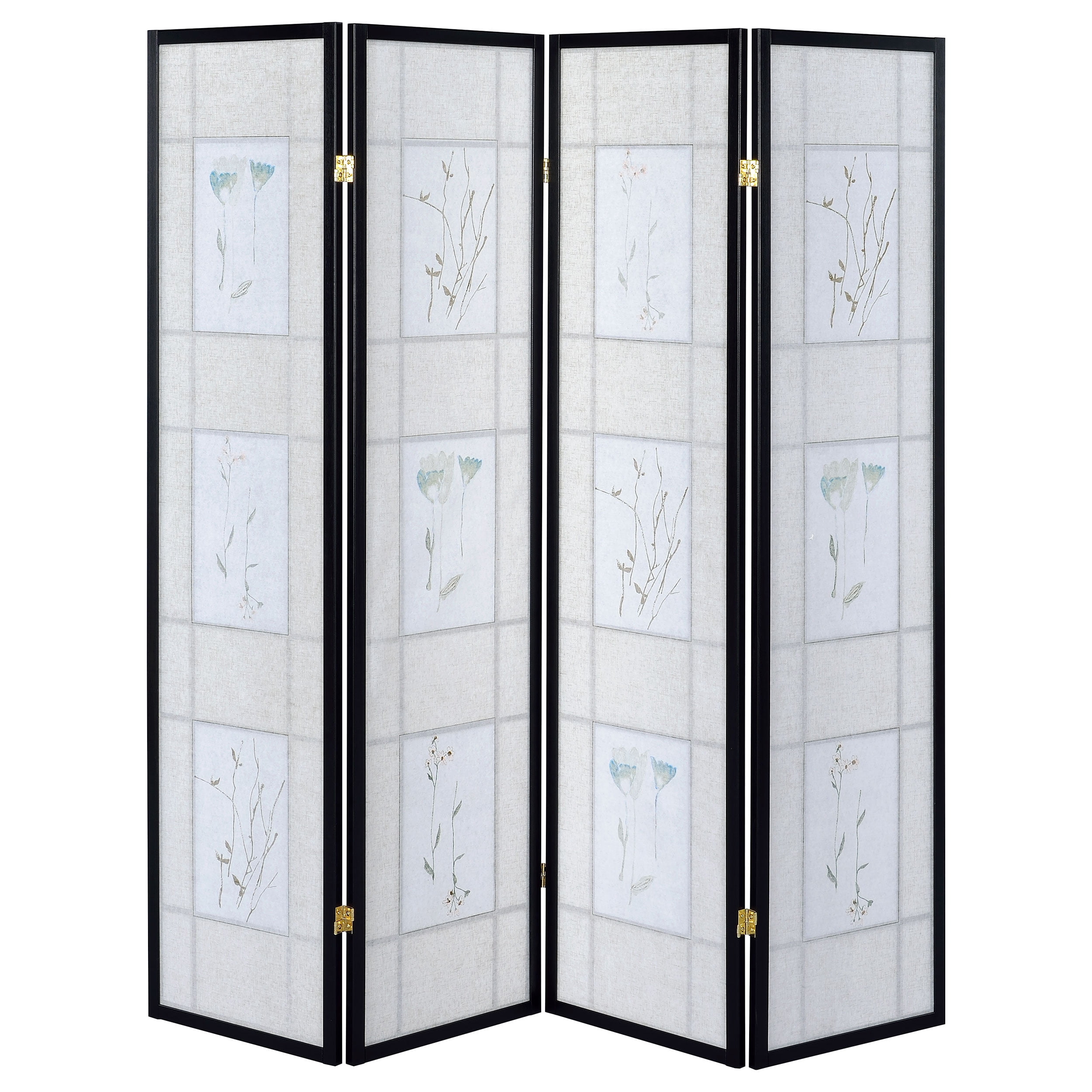 Catabella 4-Panel Room Divider Folding Shoji Screen Floral - Image 4