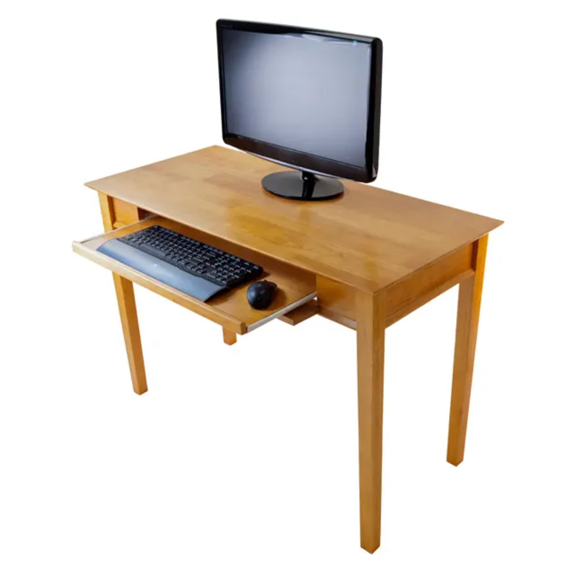 Contemporary Home Living Computer Desk Workstation with Keyboard Tray - 42" - Beige - Image 2