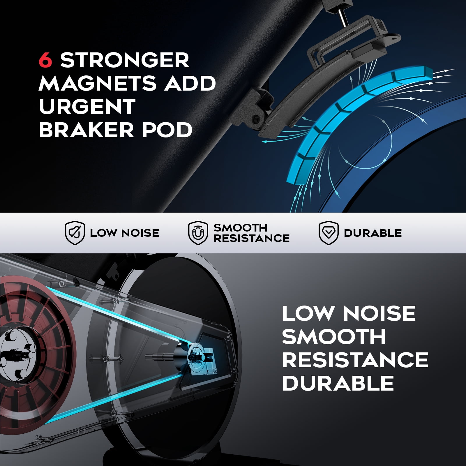 TOSSFD Magnetic Exercise Bike for Home Gym - 40 lbs Flywheel, 380 lbs Weight Capacity, Commercial Grade Indoor Cycling Bike, Stationary Bike with LCD Monitor & APP - Image 4