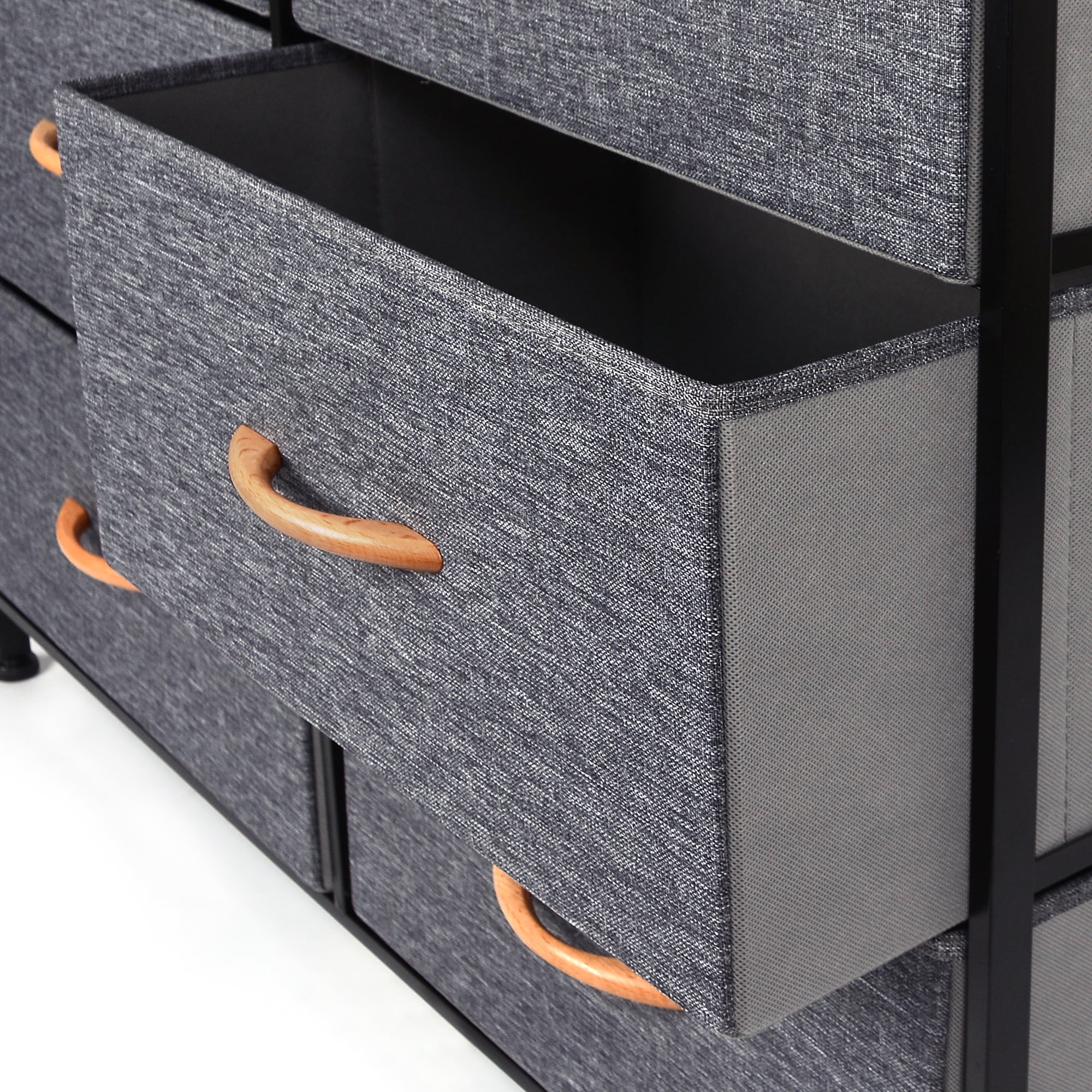 YITAHOME 10-Drawer Fabric Dresser with Wooden Top, Steel Frame, Dark Gray – Adult Storage Organizer - Image 3